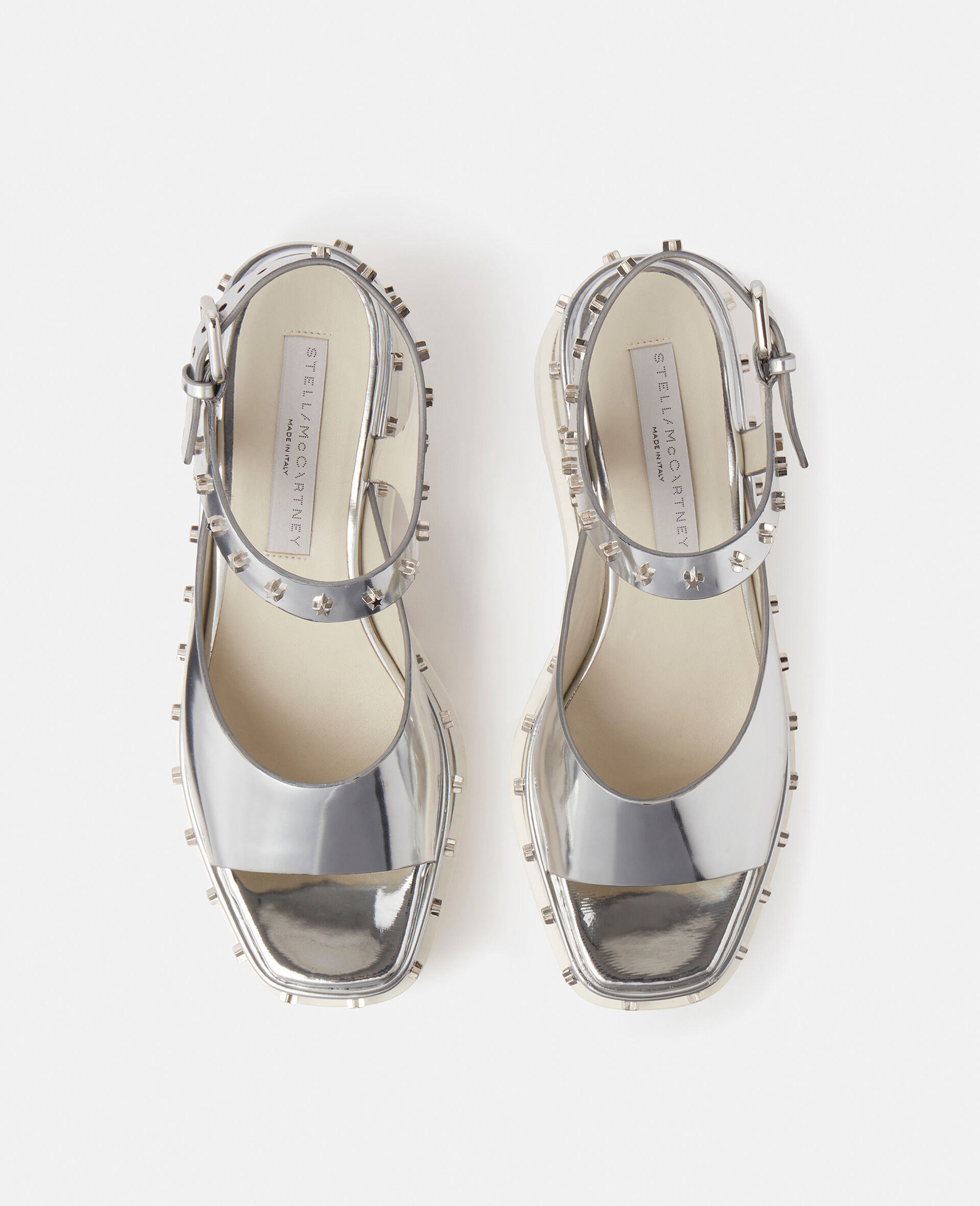 Elyse Star Stud Mirrored Platform Sandals-Silver-large image number 3
