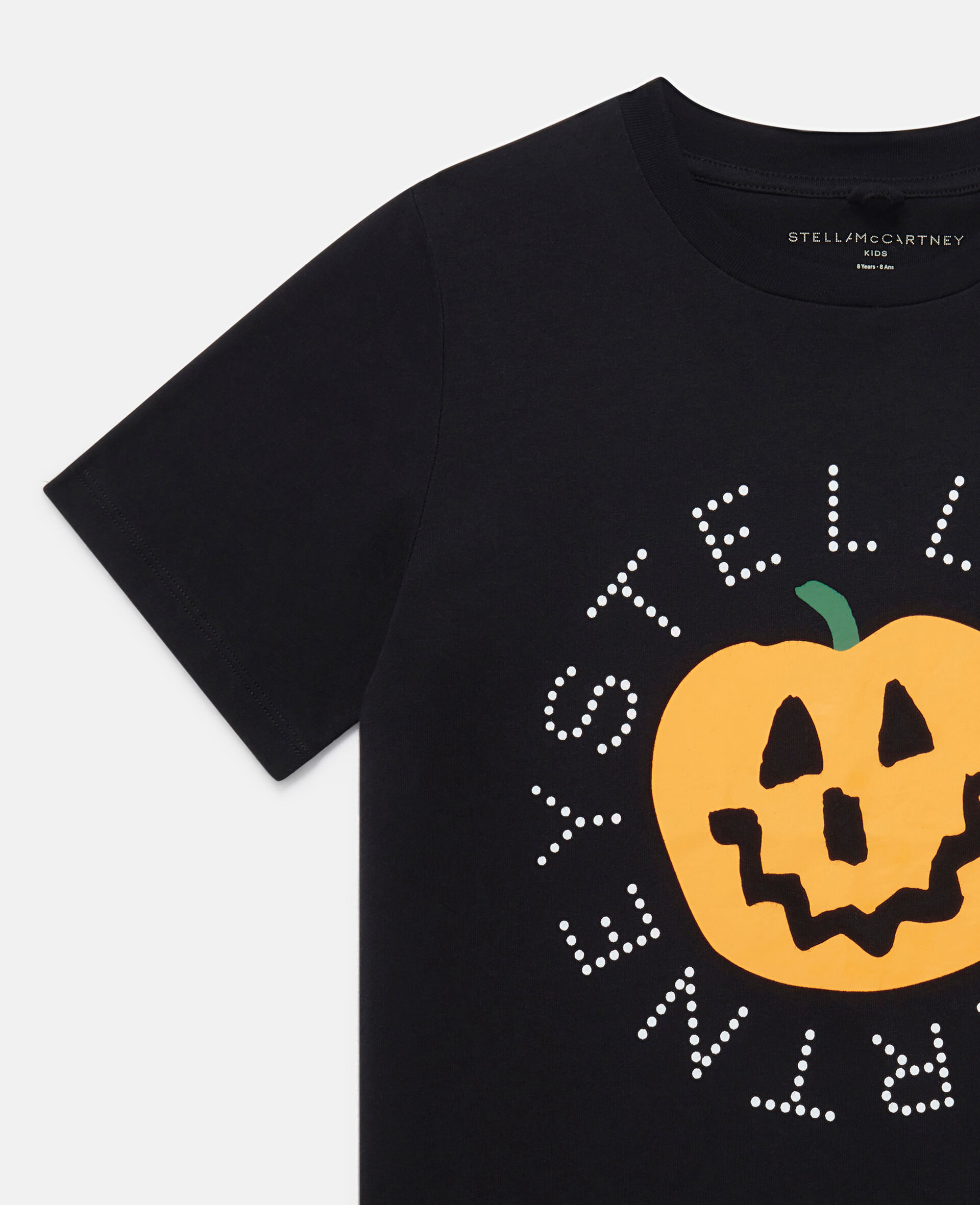 Logo Pumpkin Print T-Shirt-Black-large image number 1