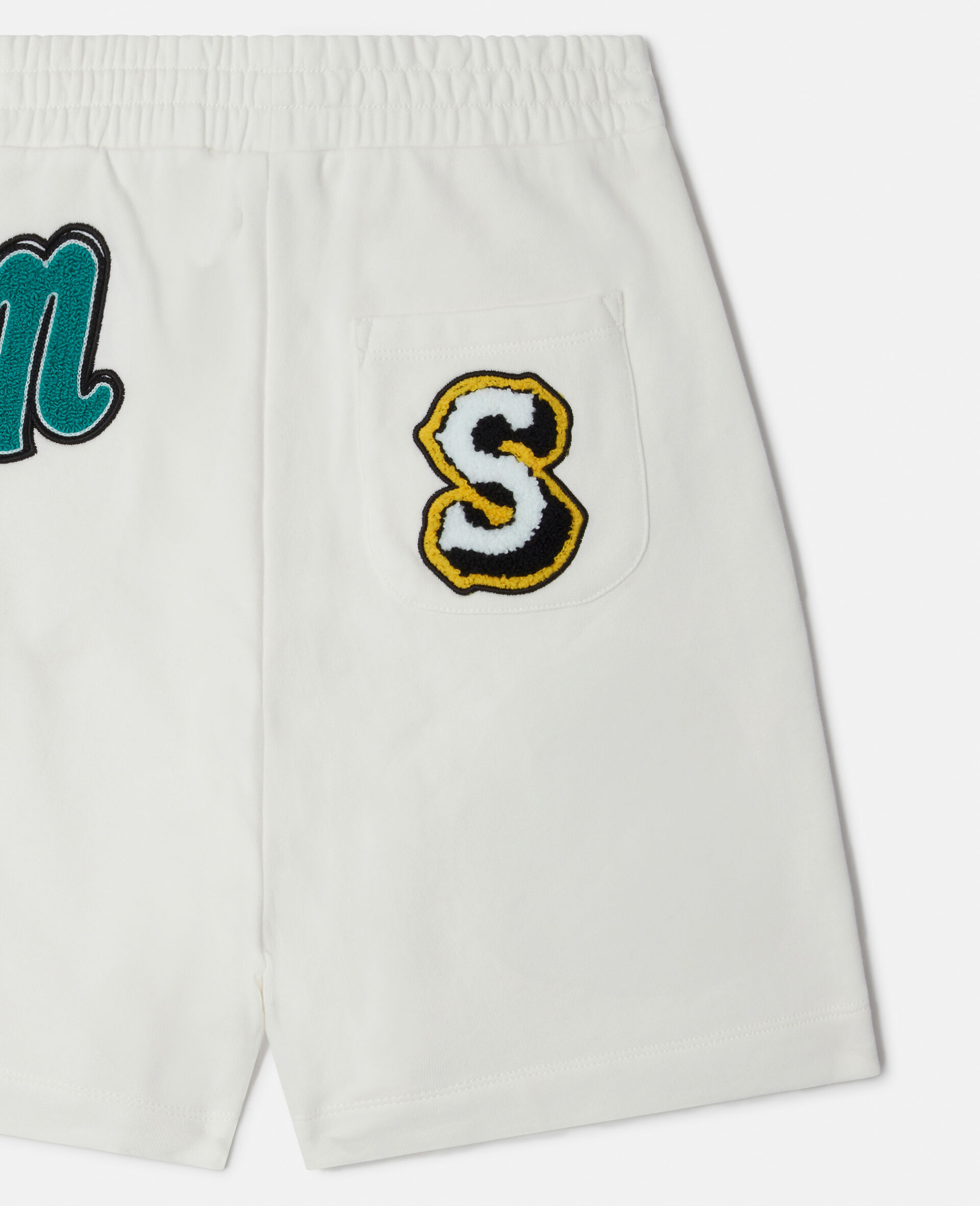 Brand Initials Embroidered Shorts-Cream-large image number 3