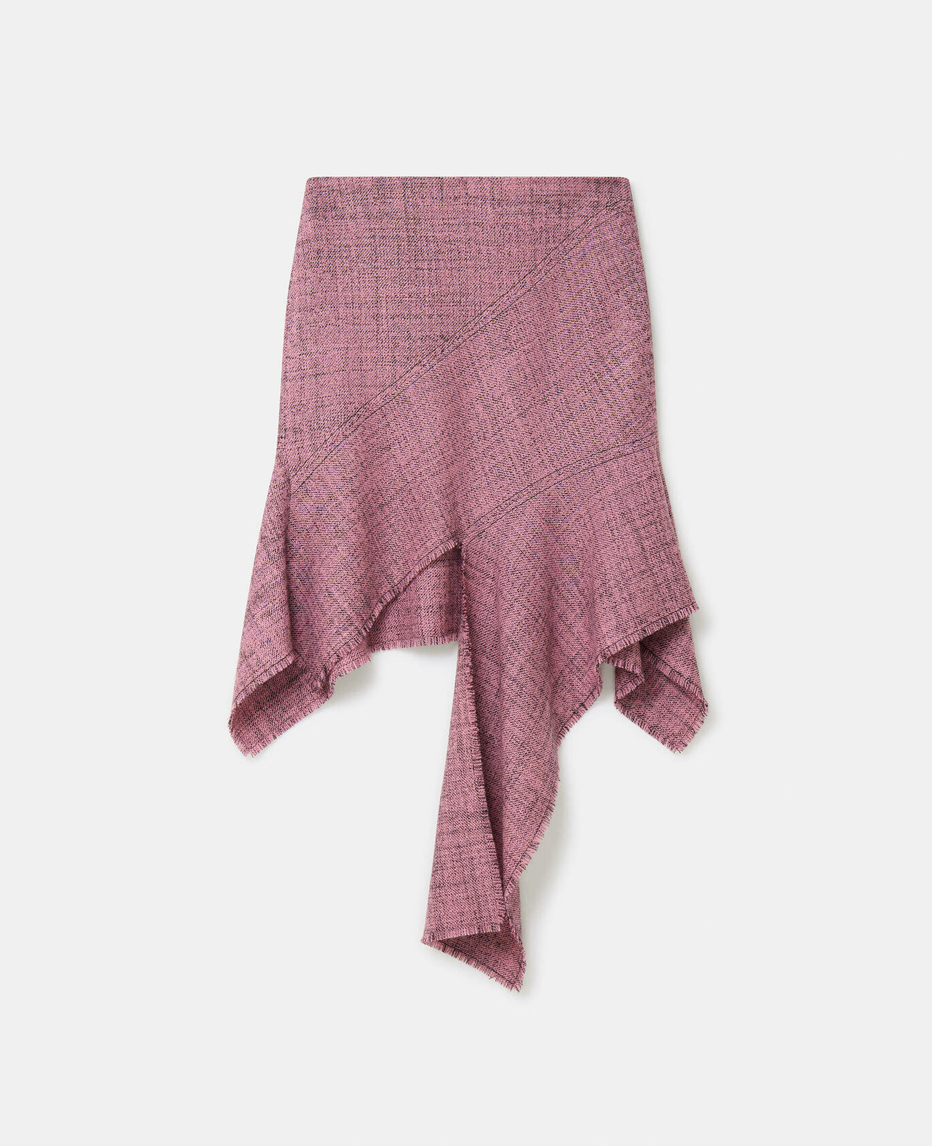 Wool Mouline Asymmetric Skirt-Pink-large image number 0