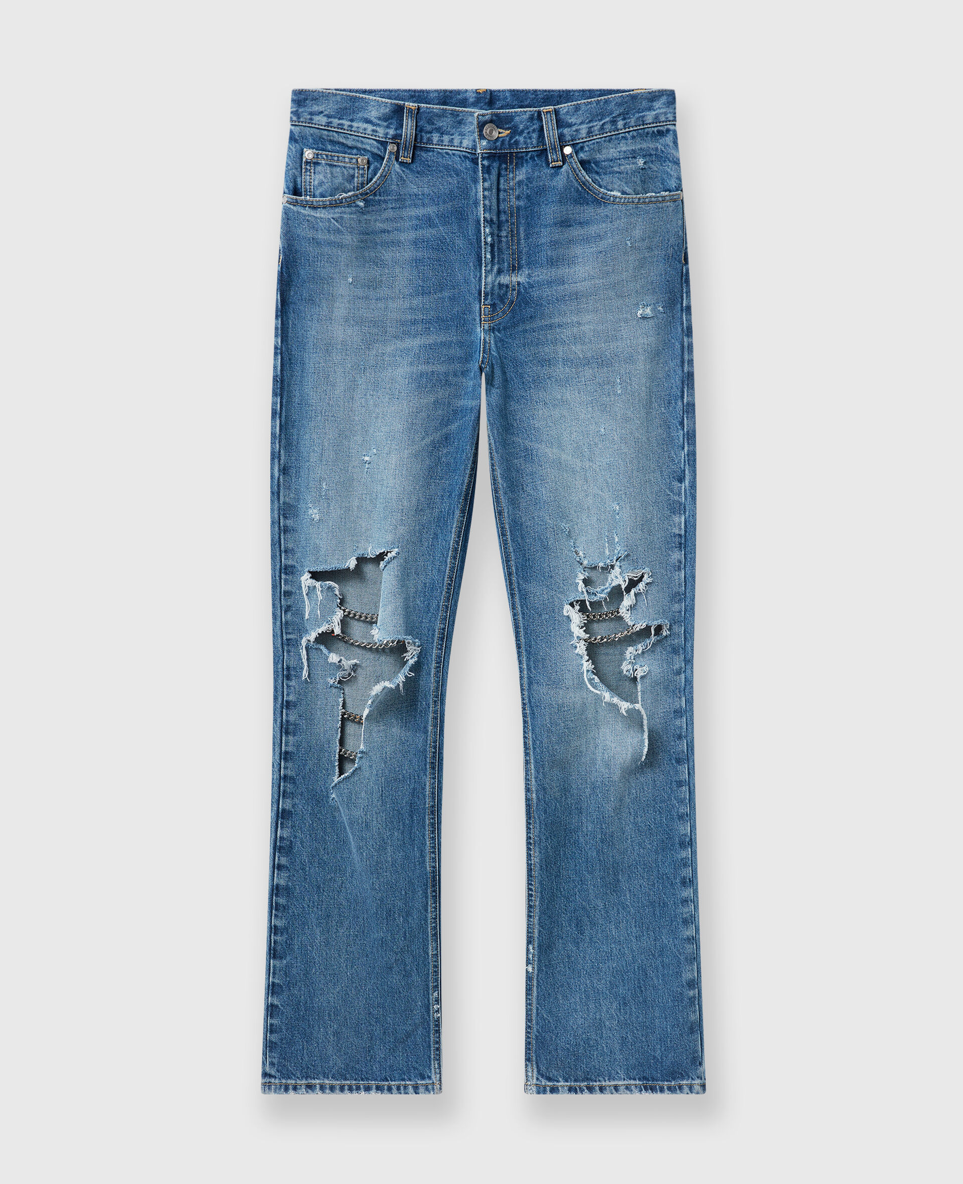 Jean bootcut avec chaine Falabella aux genoux-Bleu-large image number 0