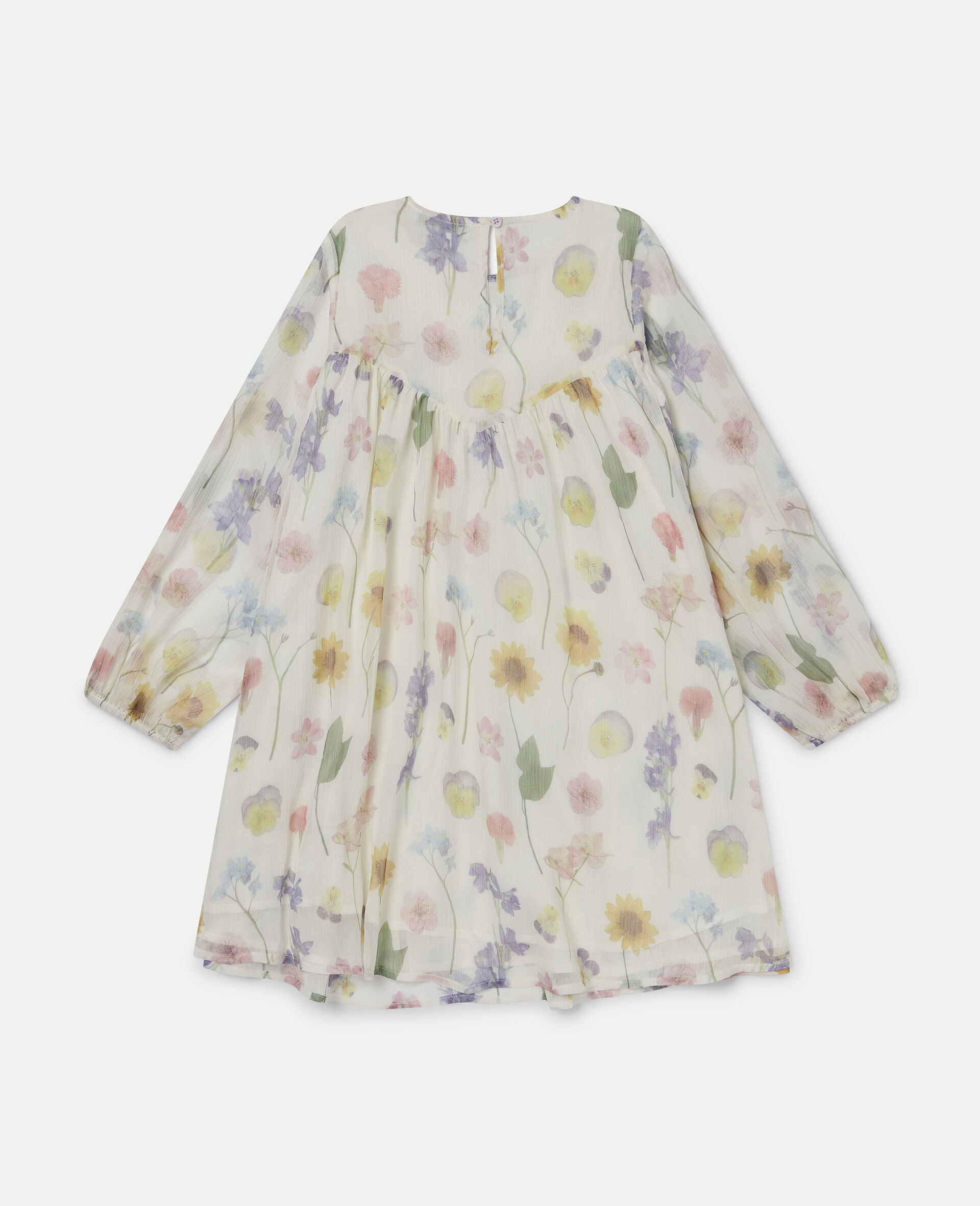 Floral Print Long Sleeve Dress-Cream-large image number 2