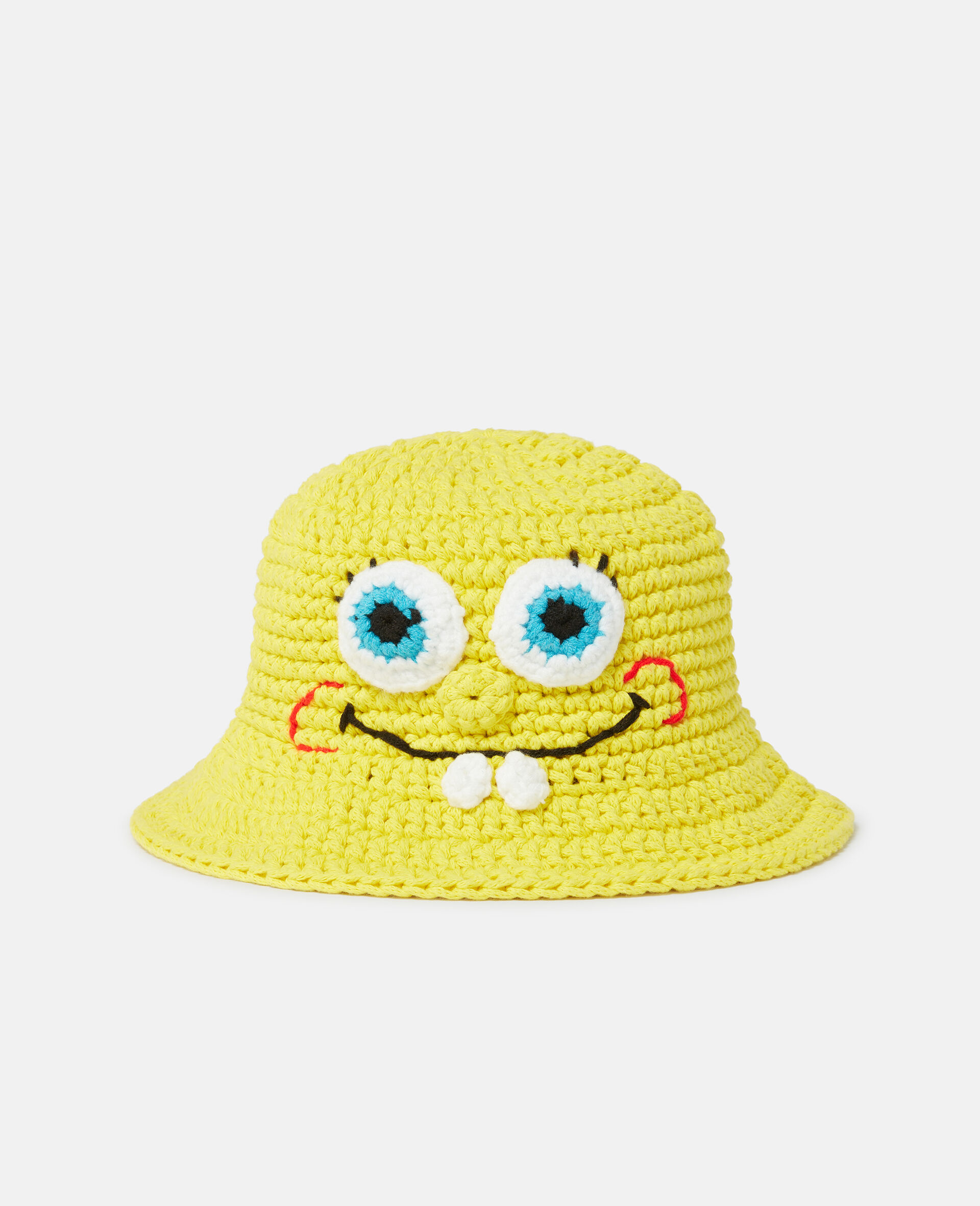 Spongebob Graphic Crochet Bucket Hat-Yellow-medium
