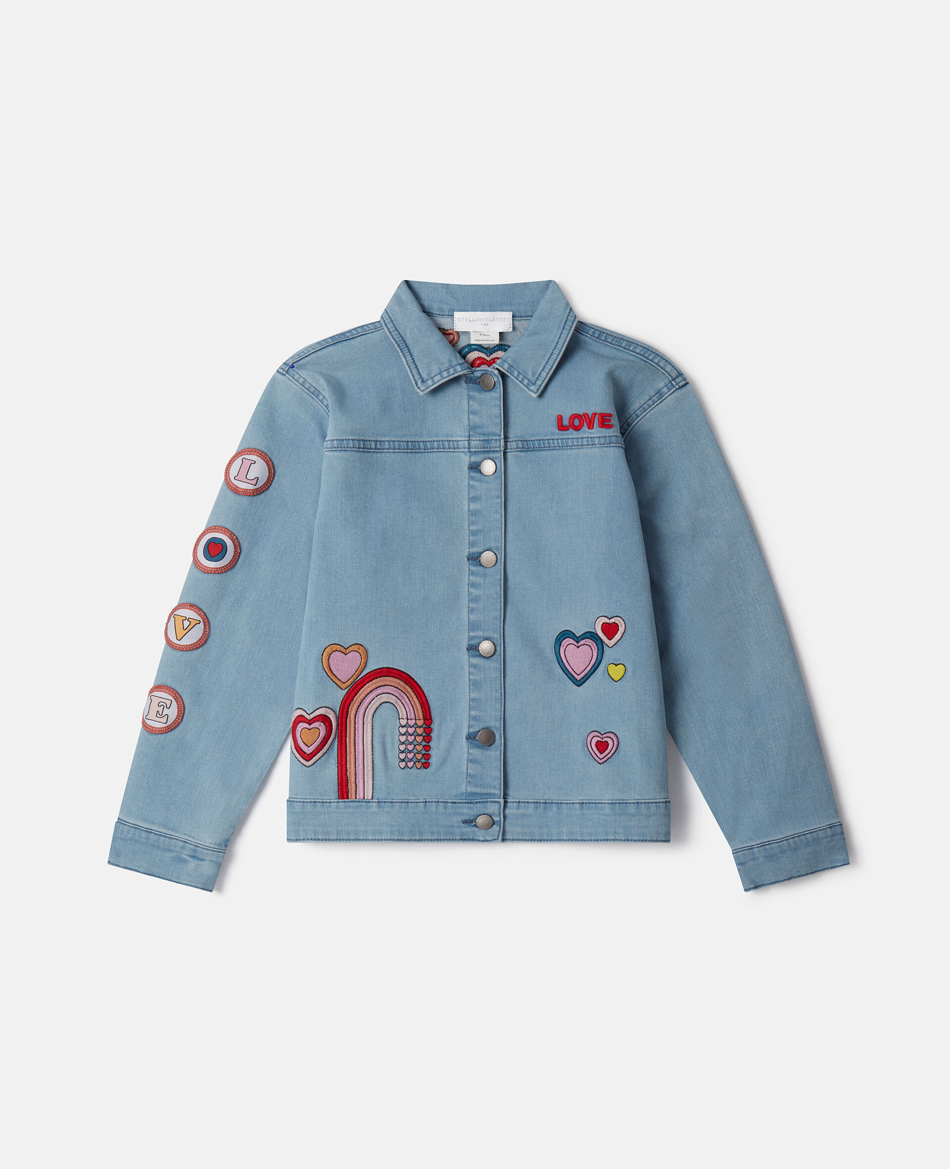 “I Love You”刺绣牛仔夹克-Multicolored-large image number 0