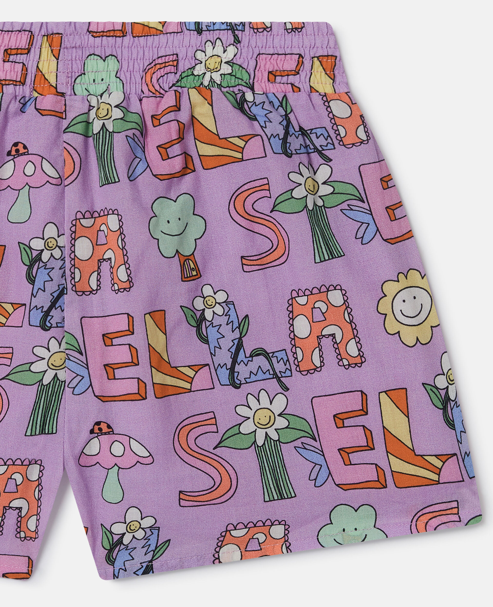 Stella Woodland Lettering Elasticated Shorts-Purple-large image number 3