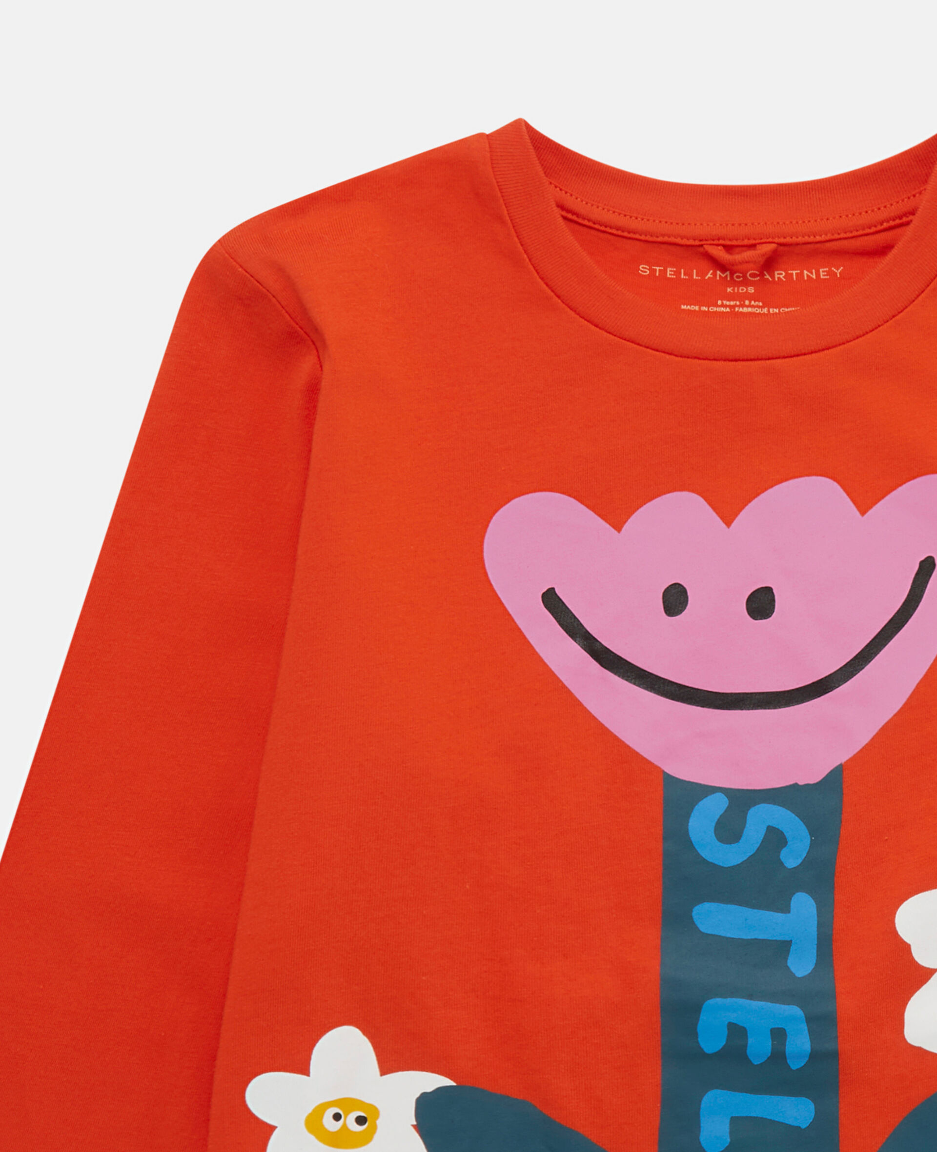 Langarmshirt mit Smiling Flower Motiv-Orange-large image number 1