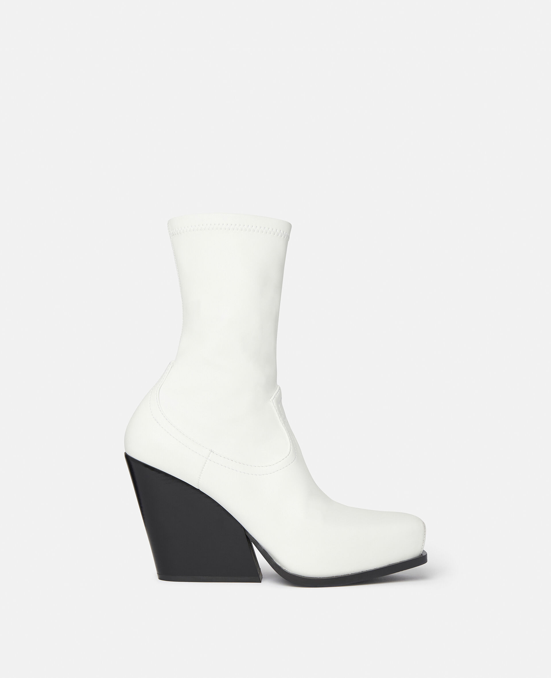 Cowboy Ankle Boots-White-large