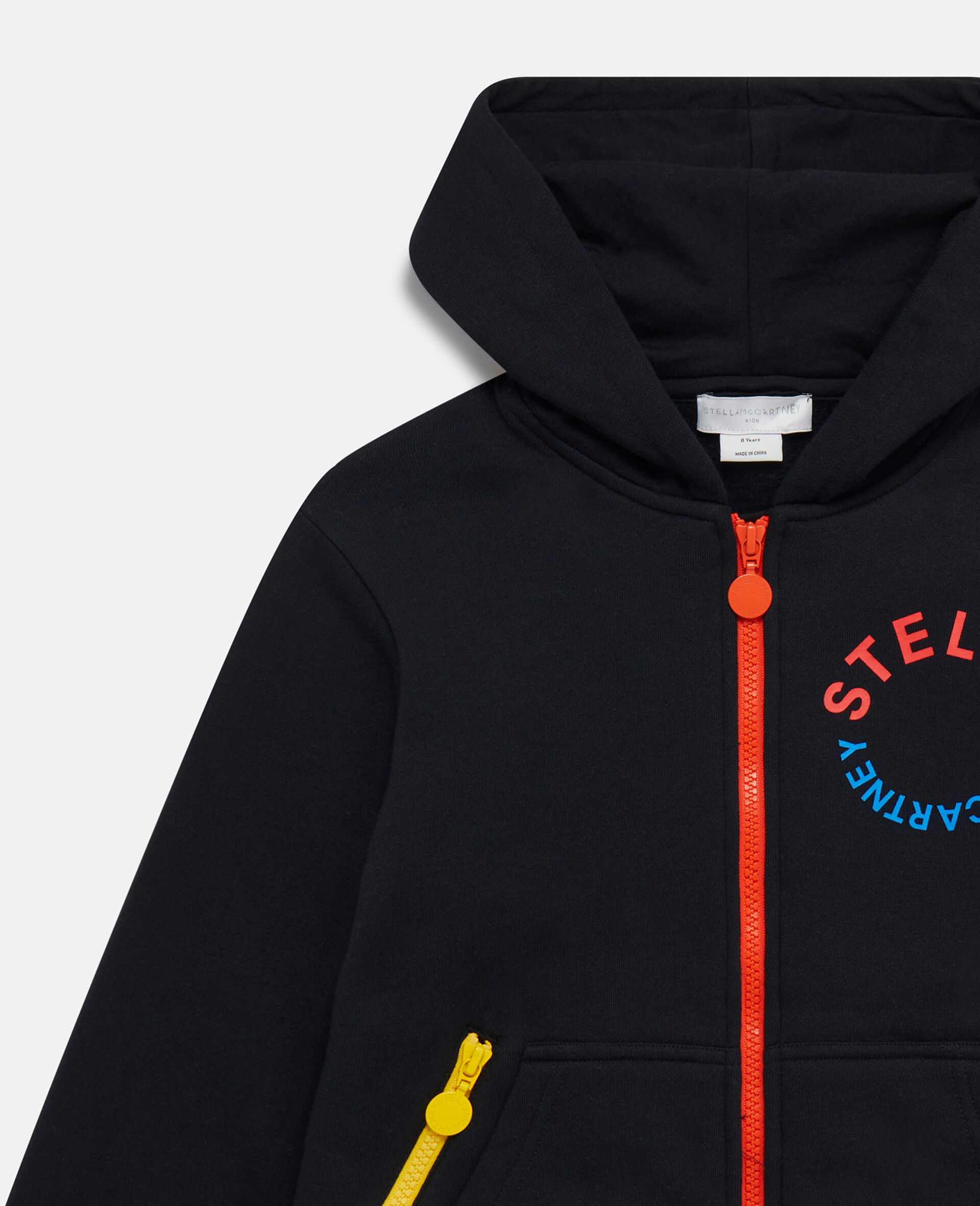 Colour Pop Zip Hoodie-Black-large image number 1