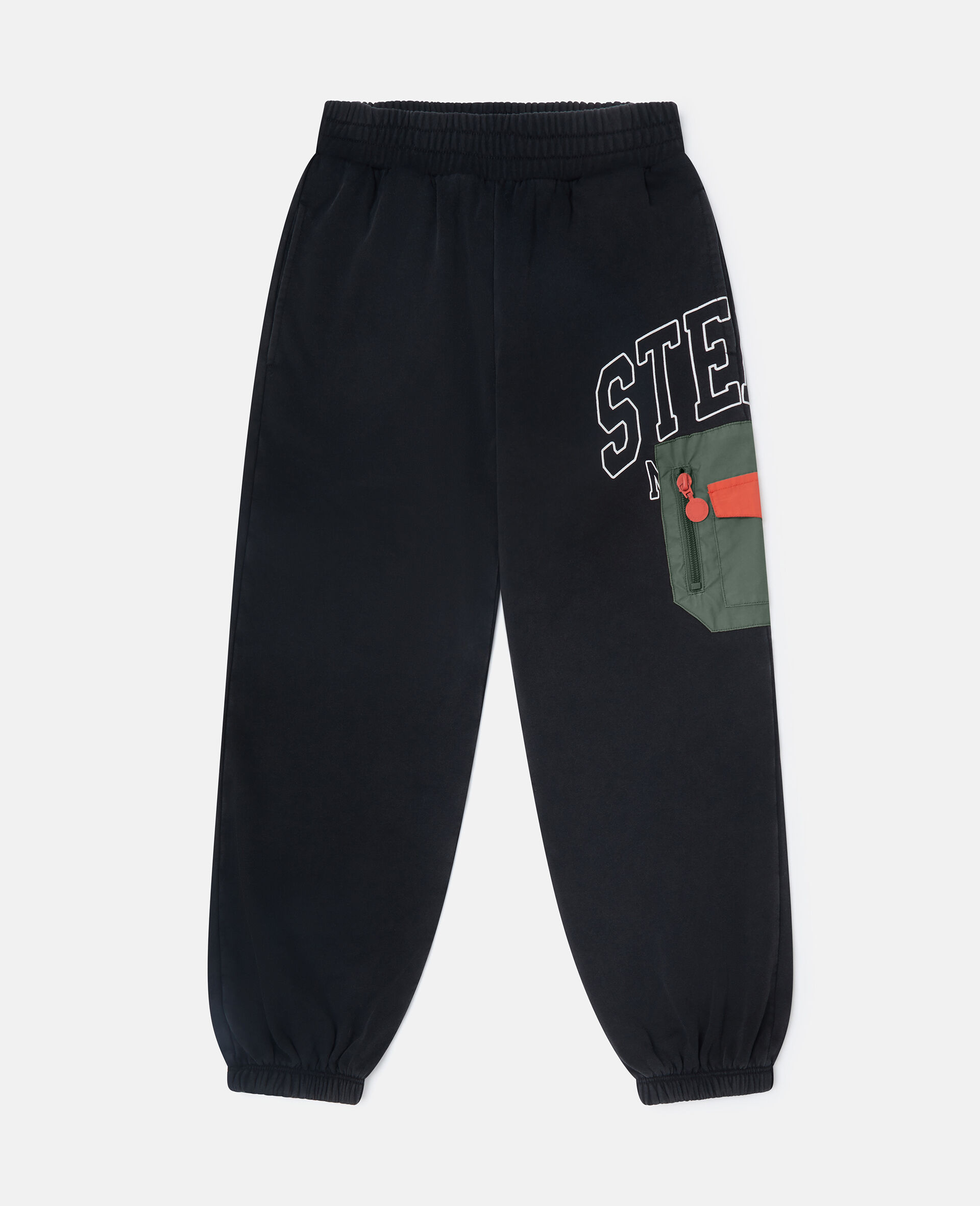 Logo Graphic Drawstring Joggers-Black-large image number 0
