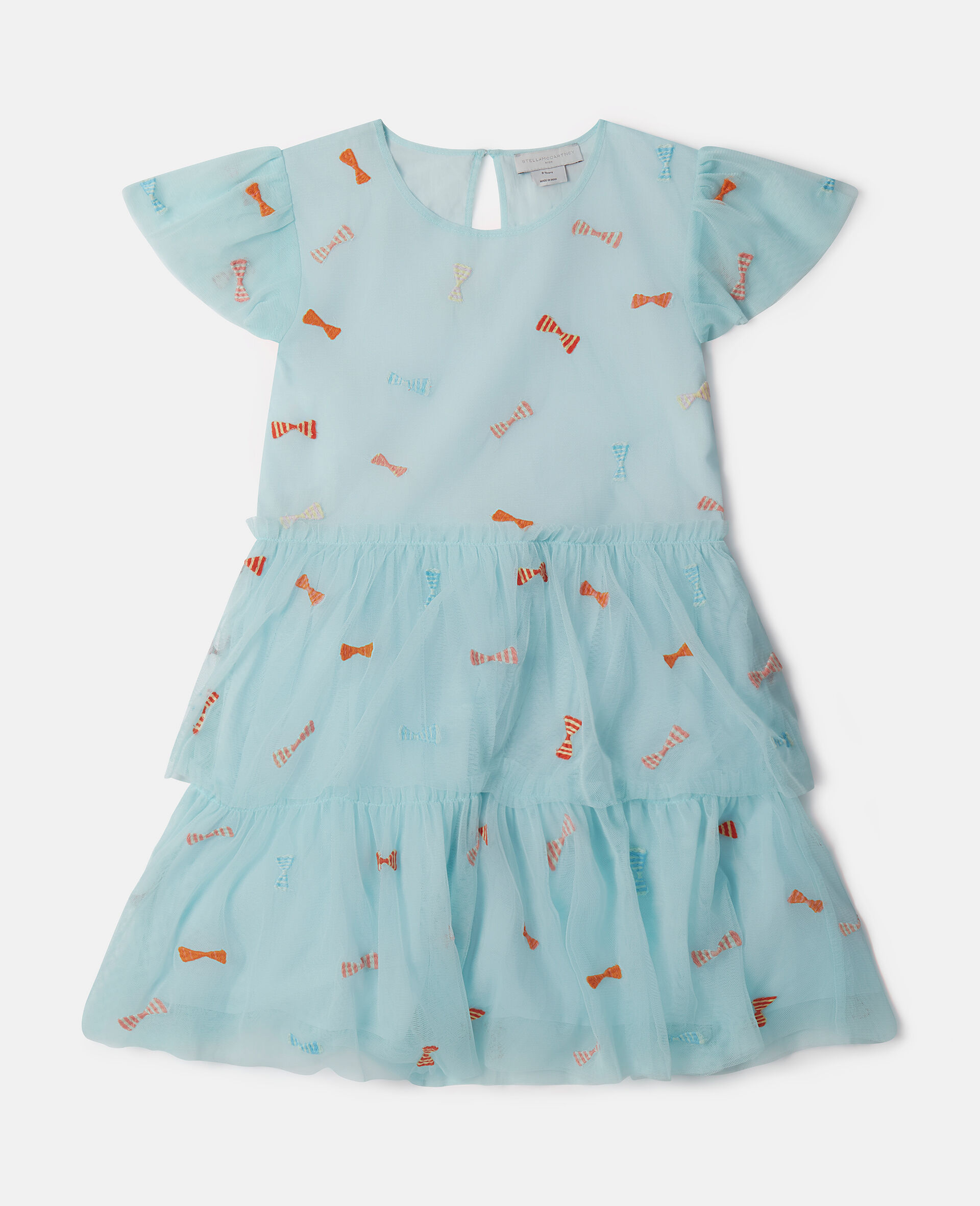 Striped Bow Print Occasion Dress-Blue-large image number 0