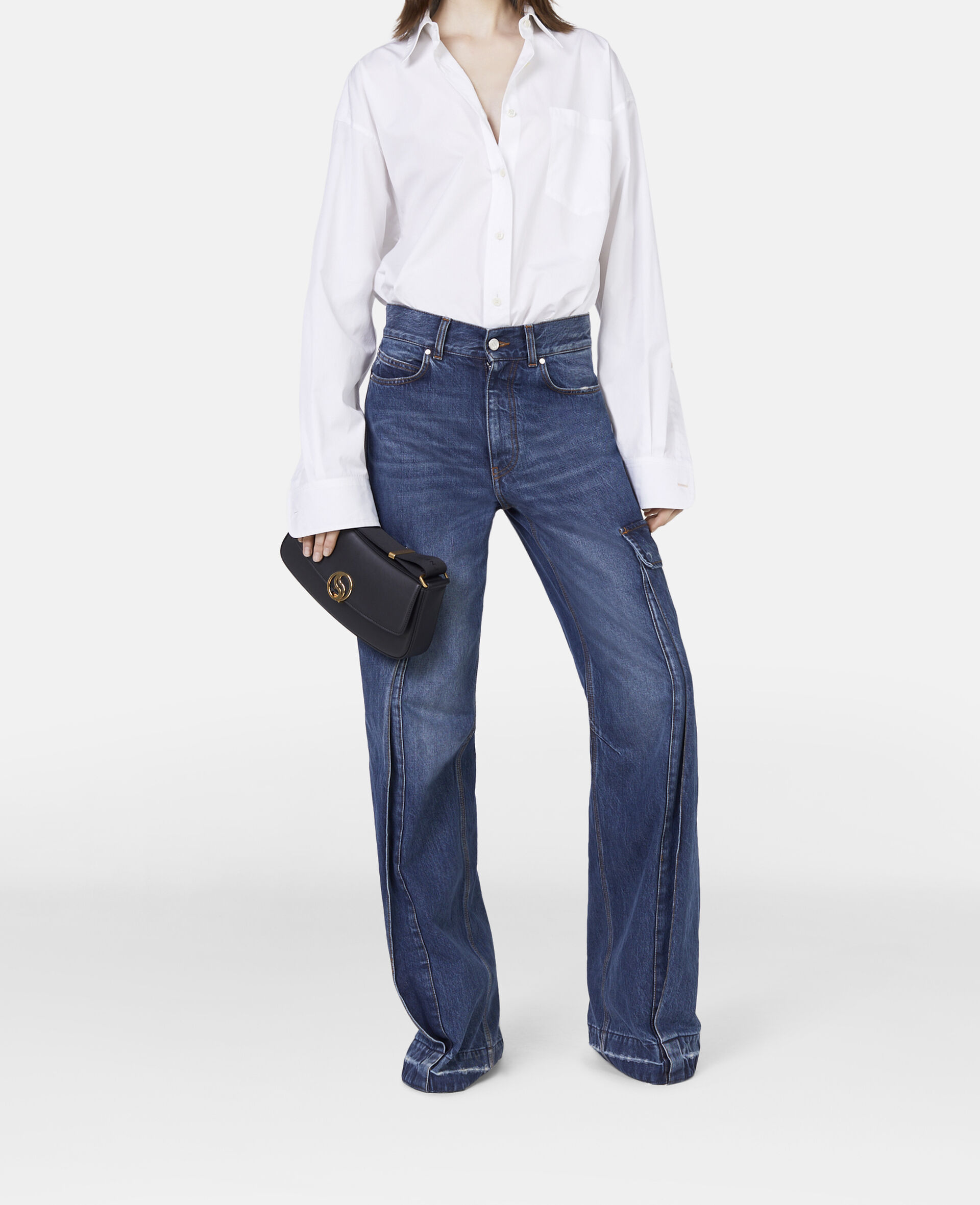 Regenerative Cotton Boyfriend Shirt-White-model