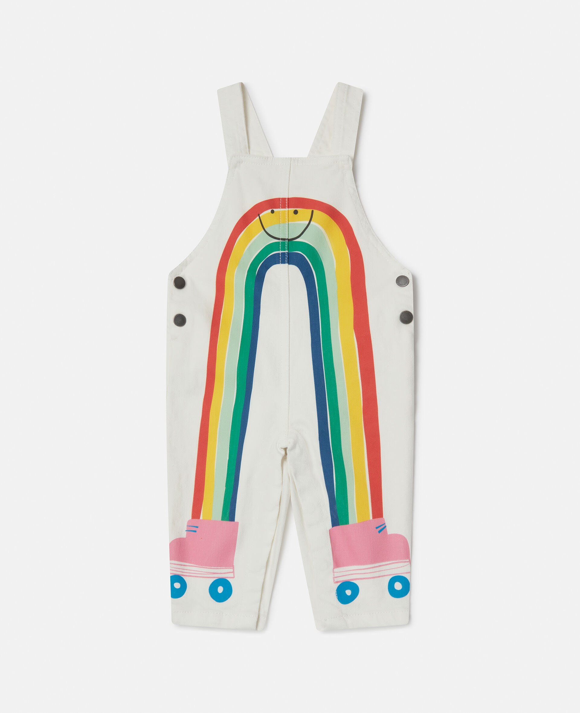 Rollerskate Rainbow Dungarees-Cream-large Rollerskate Rainbow Dungarees-Cream-large image number 0