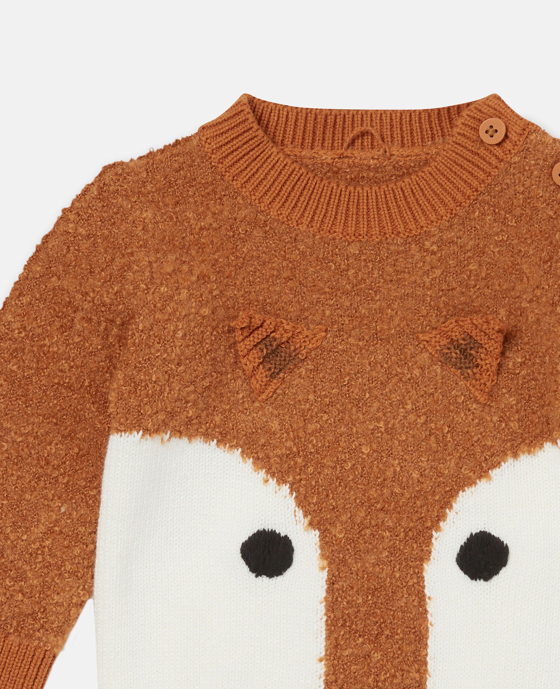 Fox Knit Intarsia Jumper-White-large image number 1