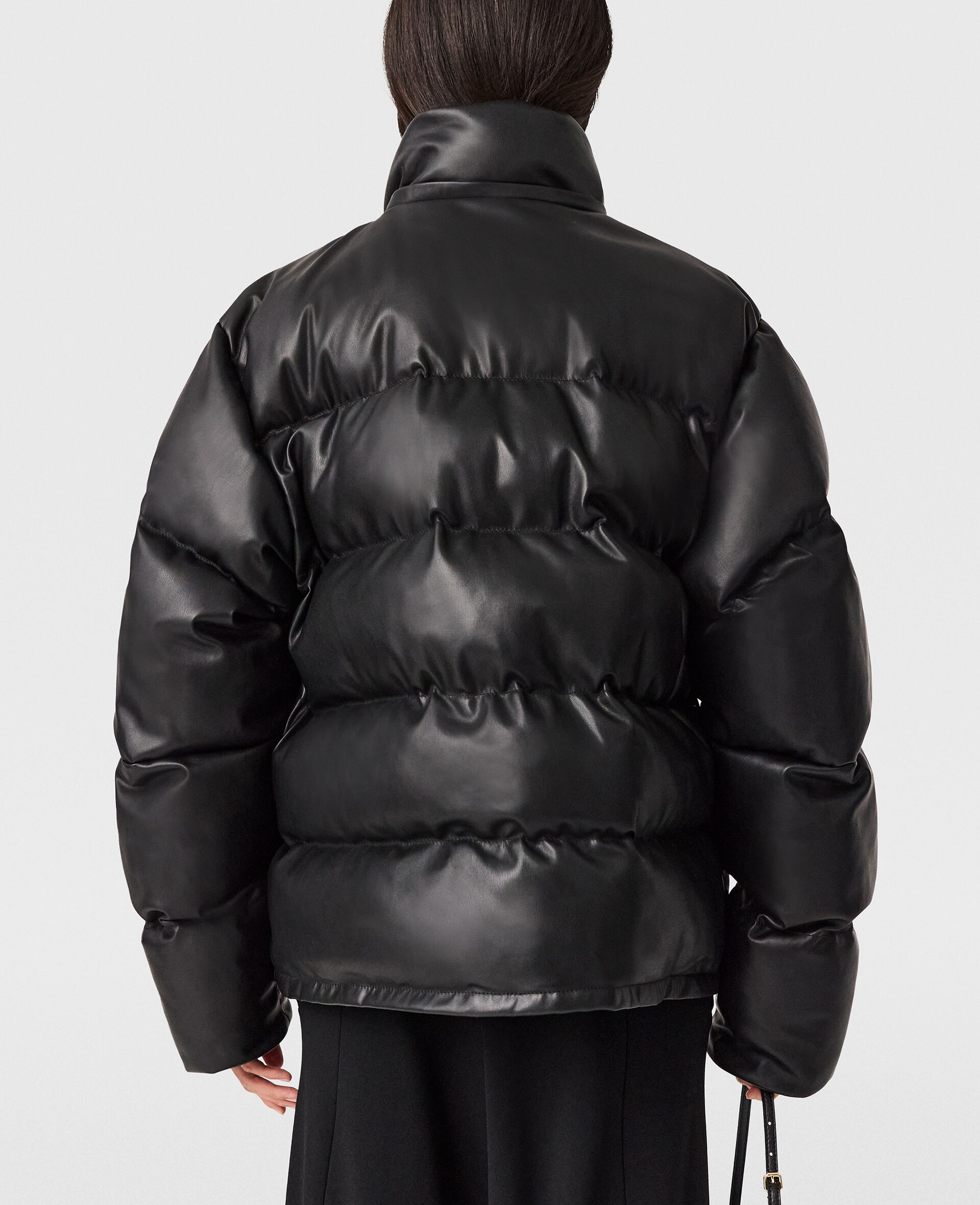 Padded Vegan Puffer Coat-Black-large image number 4