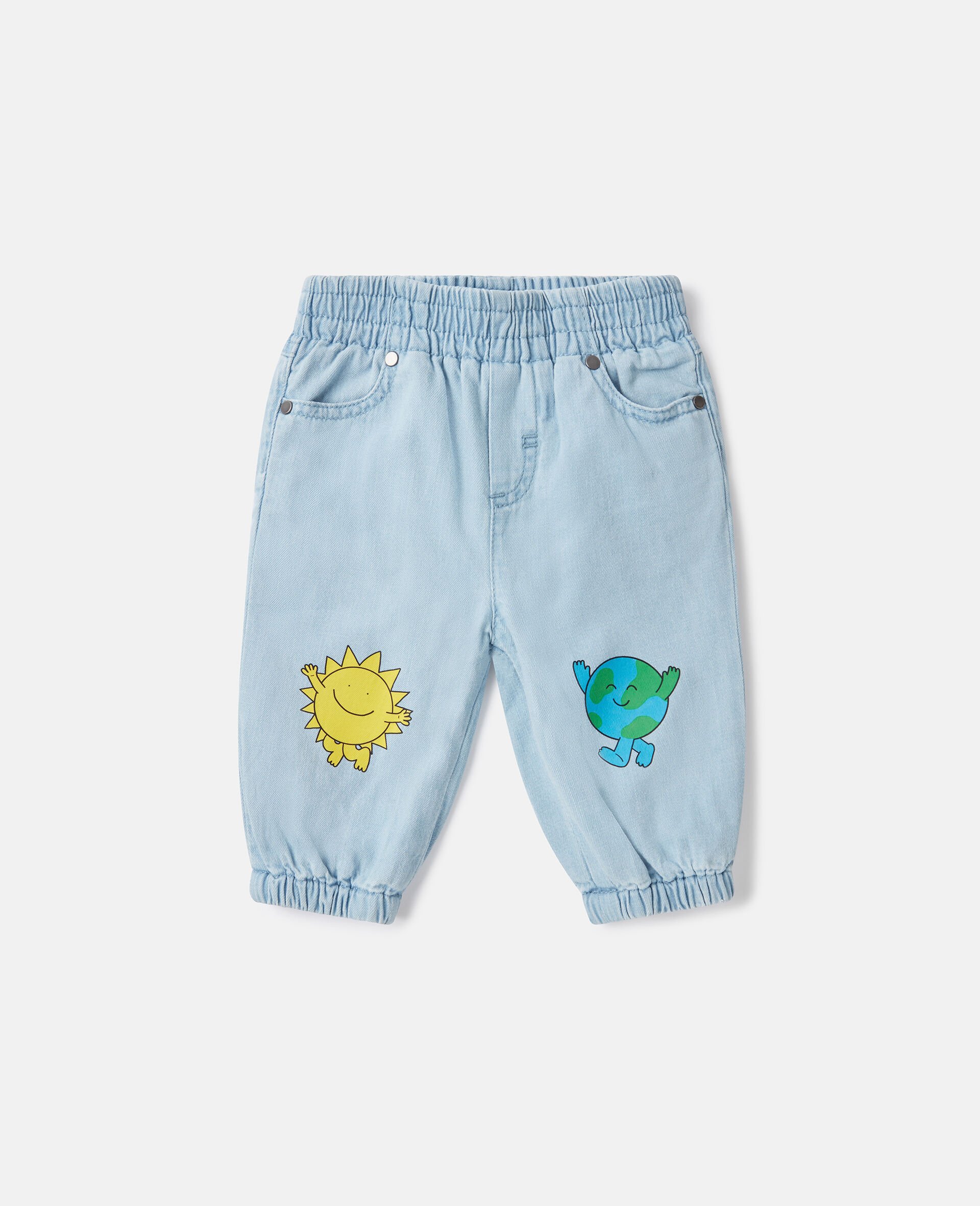 Earth Friends Graphic Jeans Sweatpants-Blue-medium