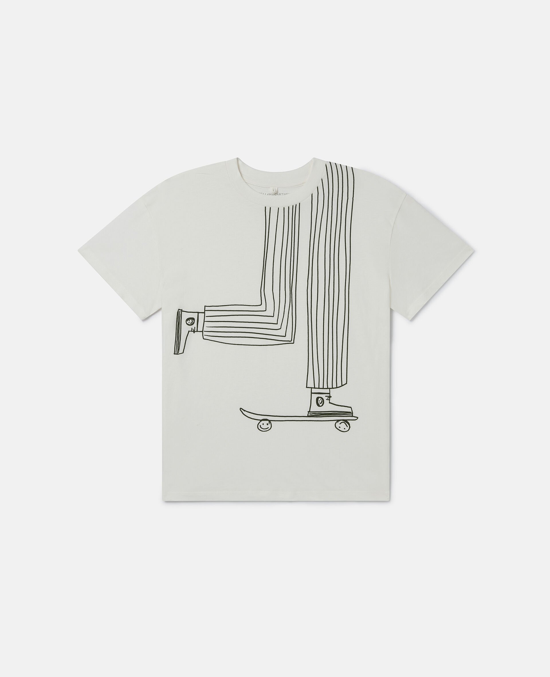 Skateboard Graphic T-Shirt-Cream-large image number 0