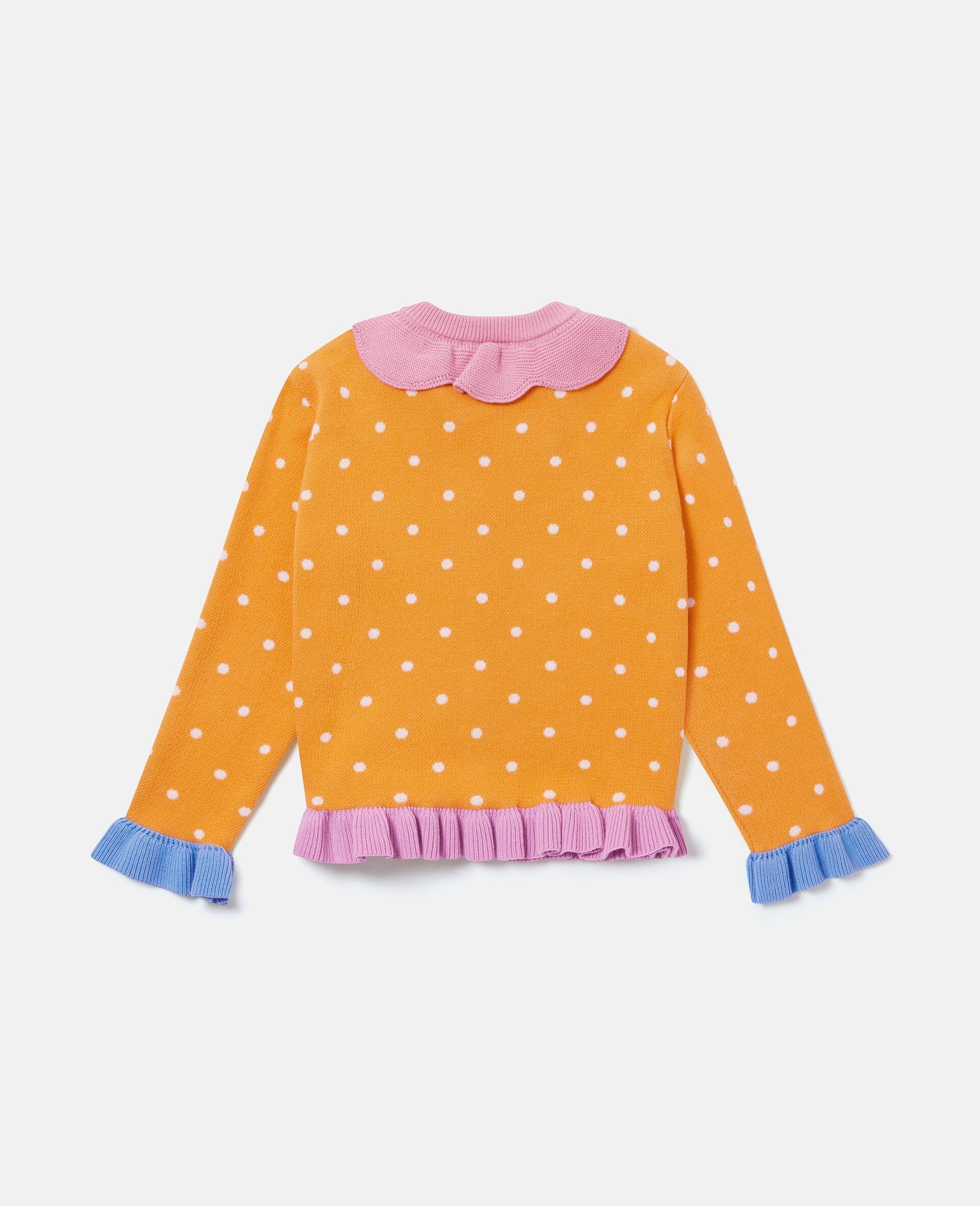 Floral Crochet Knit Cardigan-Orange-large image number 2