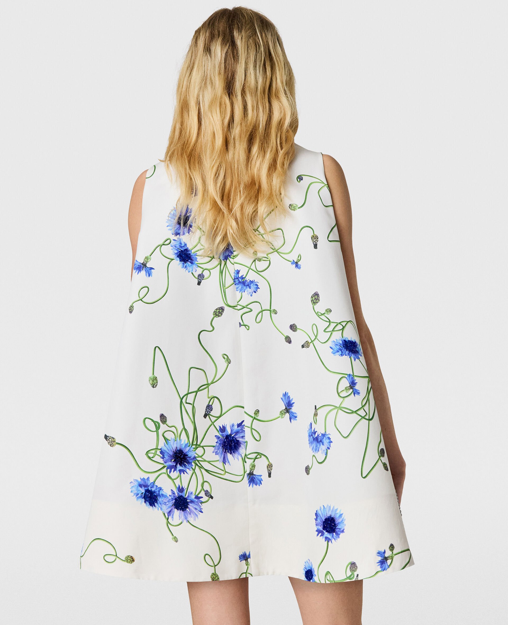 Robe trapeze avec broderie bleuets-Blanc-large image number 3