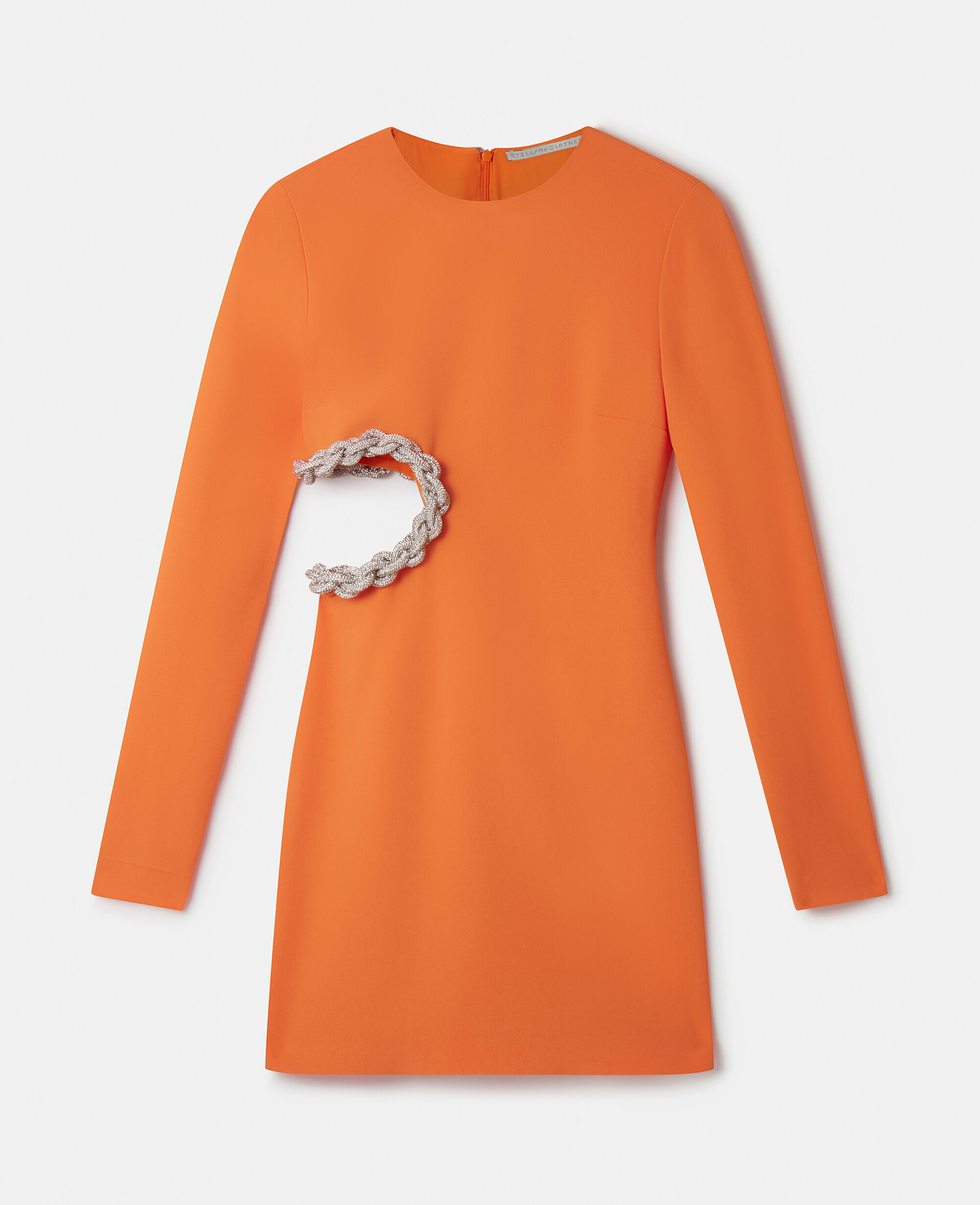 Women Bright Orange Crystal Cut-Out Mini Dress | Stella Women Bright Orange Crystal Cut-Out Mini Dress | Stella