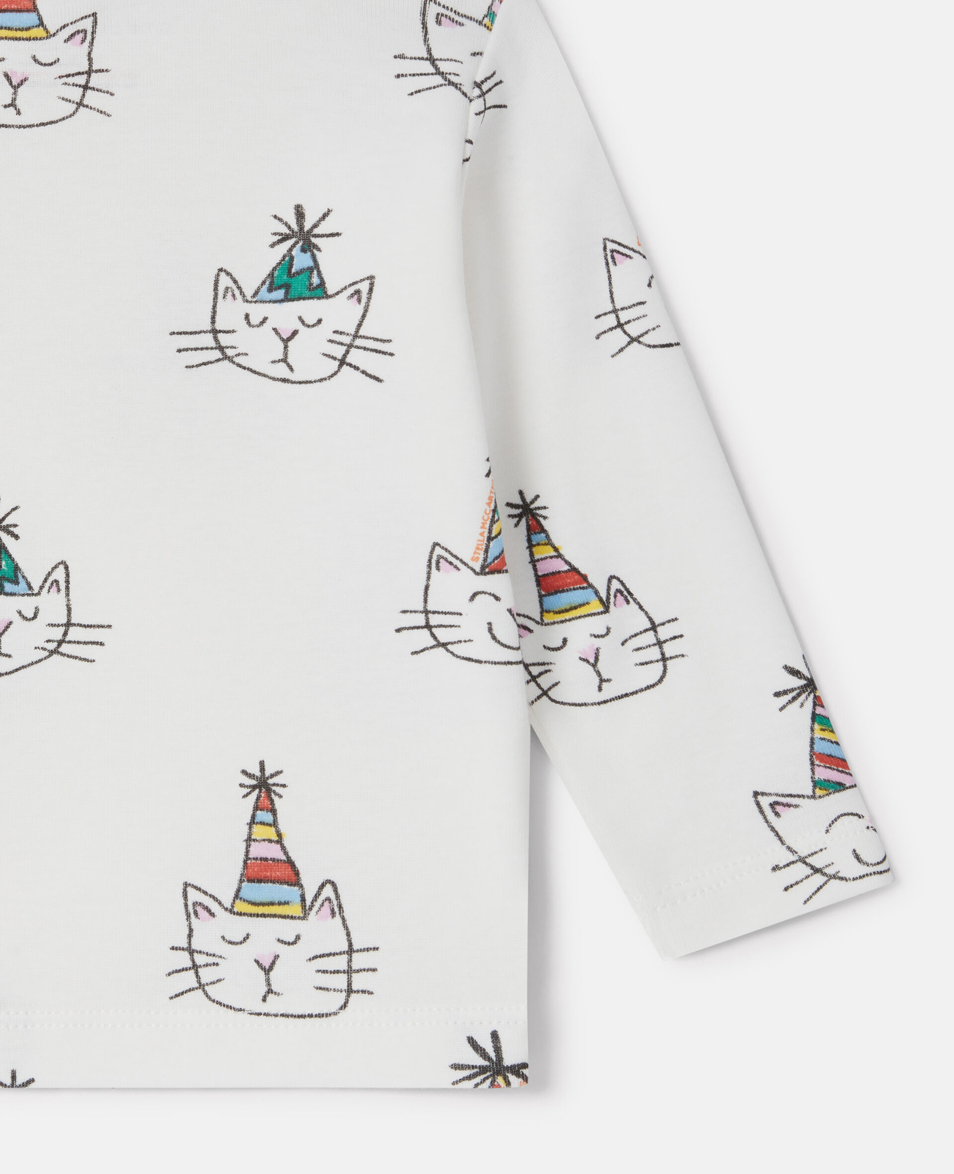 Cats Print Sweatshirt-Cream-large image number 3