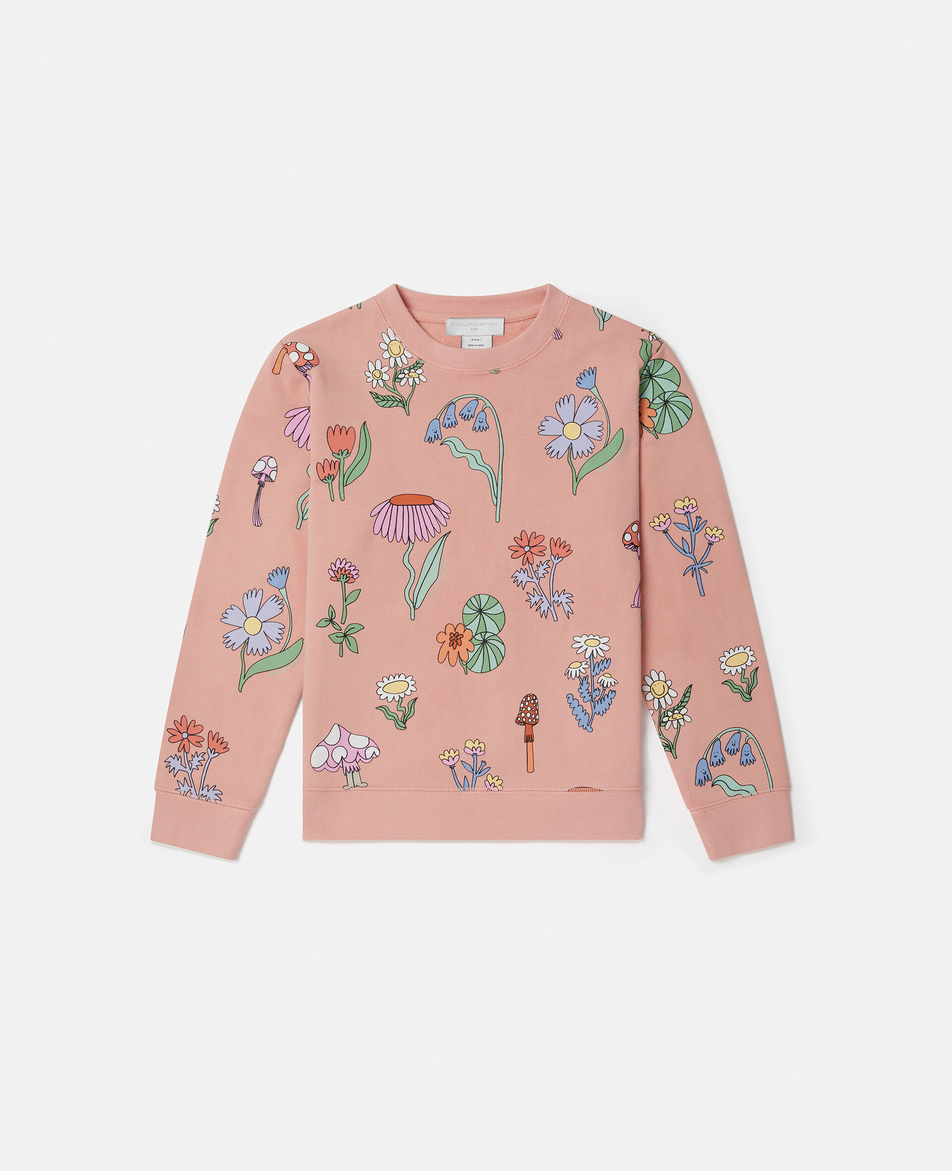 Woodland Print Crewneck Sweatshirt-Pink-large image number 0
