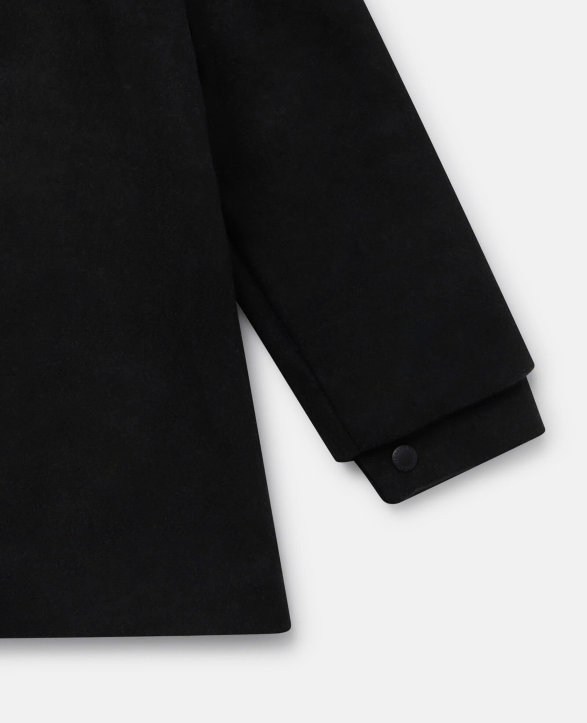 Tulip Embroidery Hooded Duffle Coat-Black-large image number 3