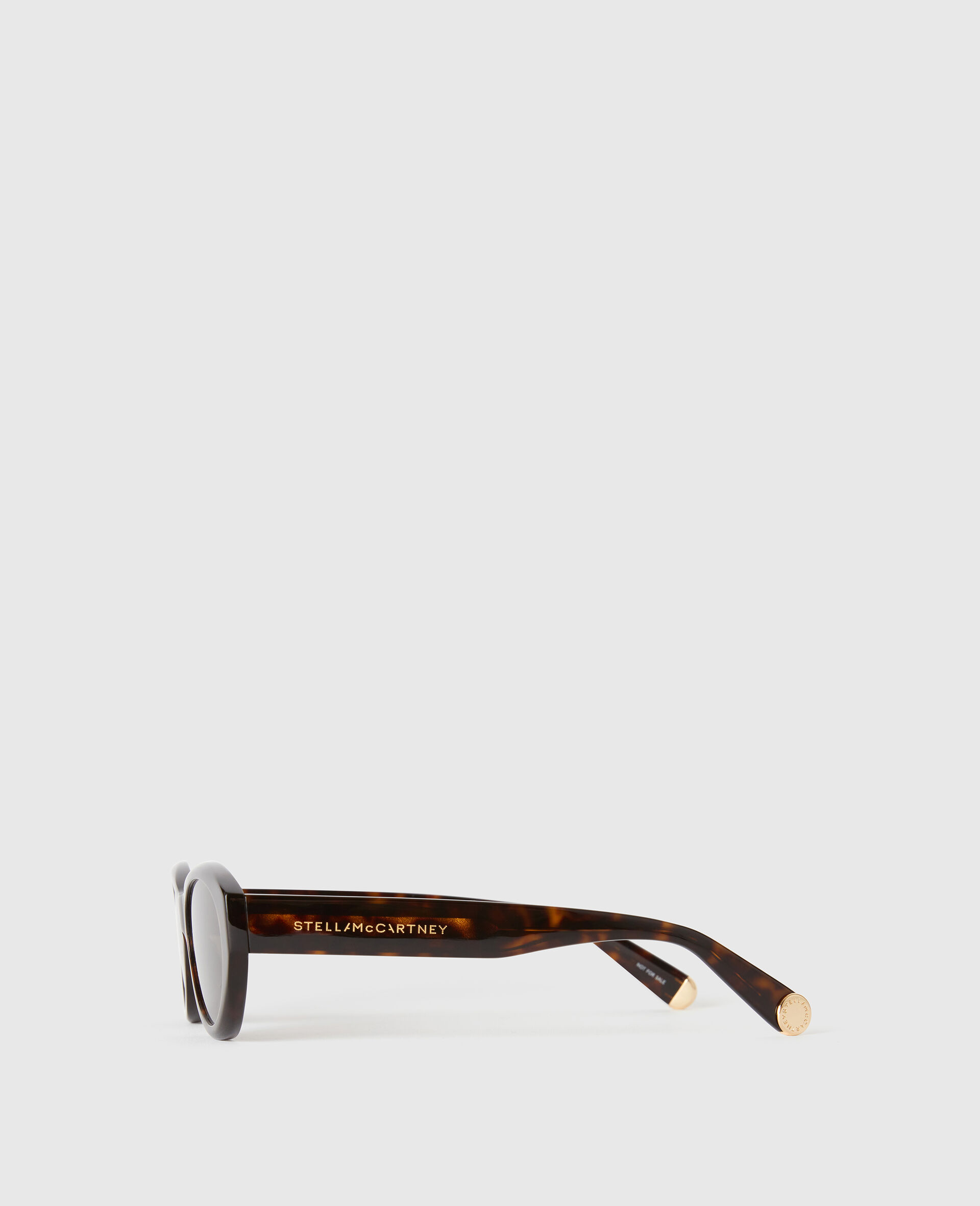 Lunettes de soleil ovales avec logo-Marron-medium