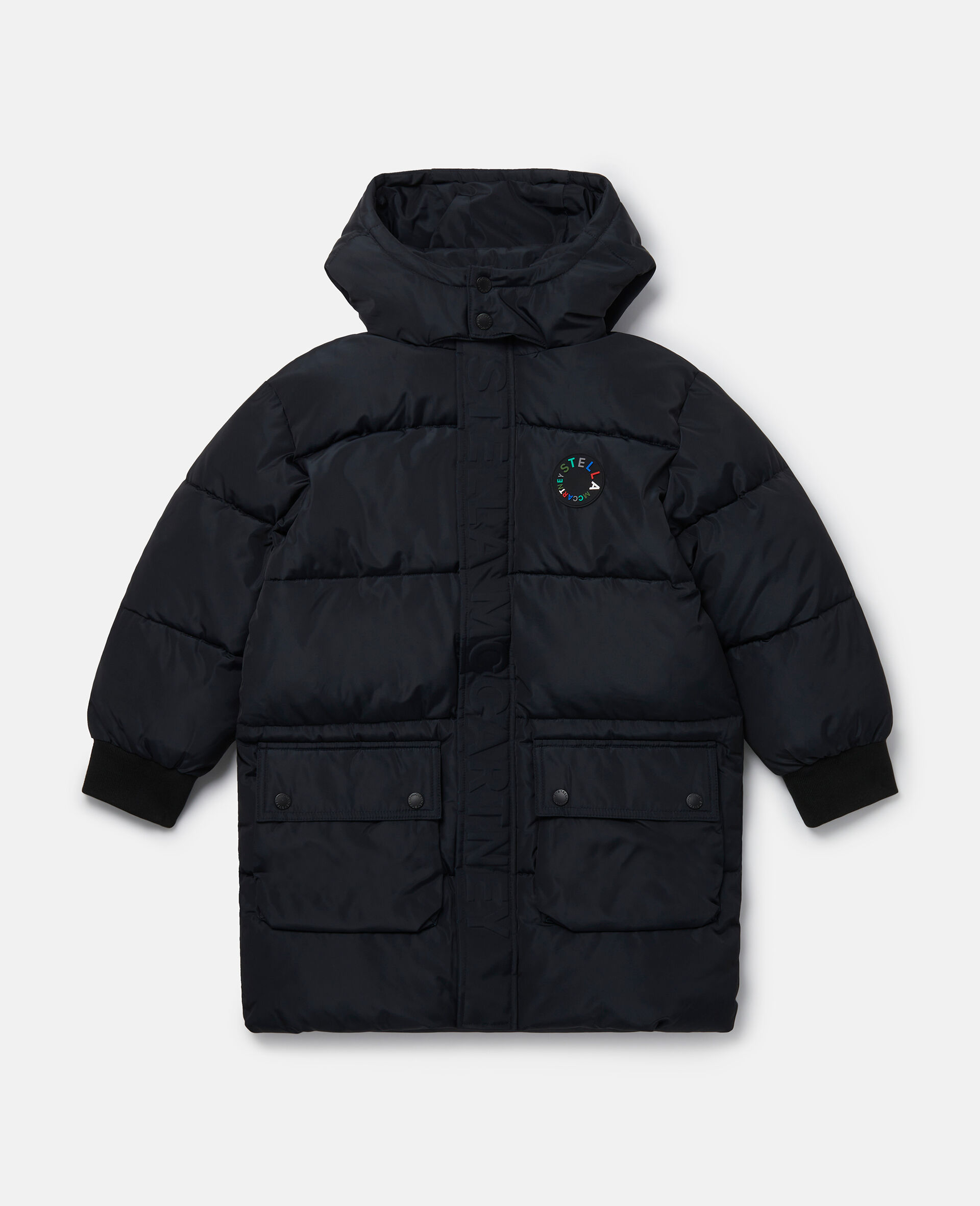 Logo Reversible Long Puffer Coat-Black-large Logo Reversible Long Puffer Coat-Black-large image number 0