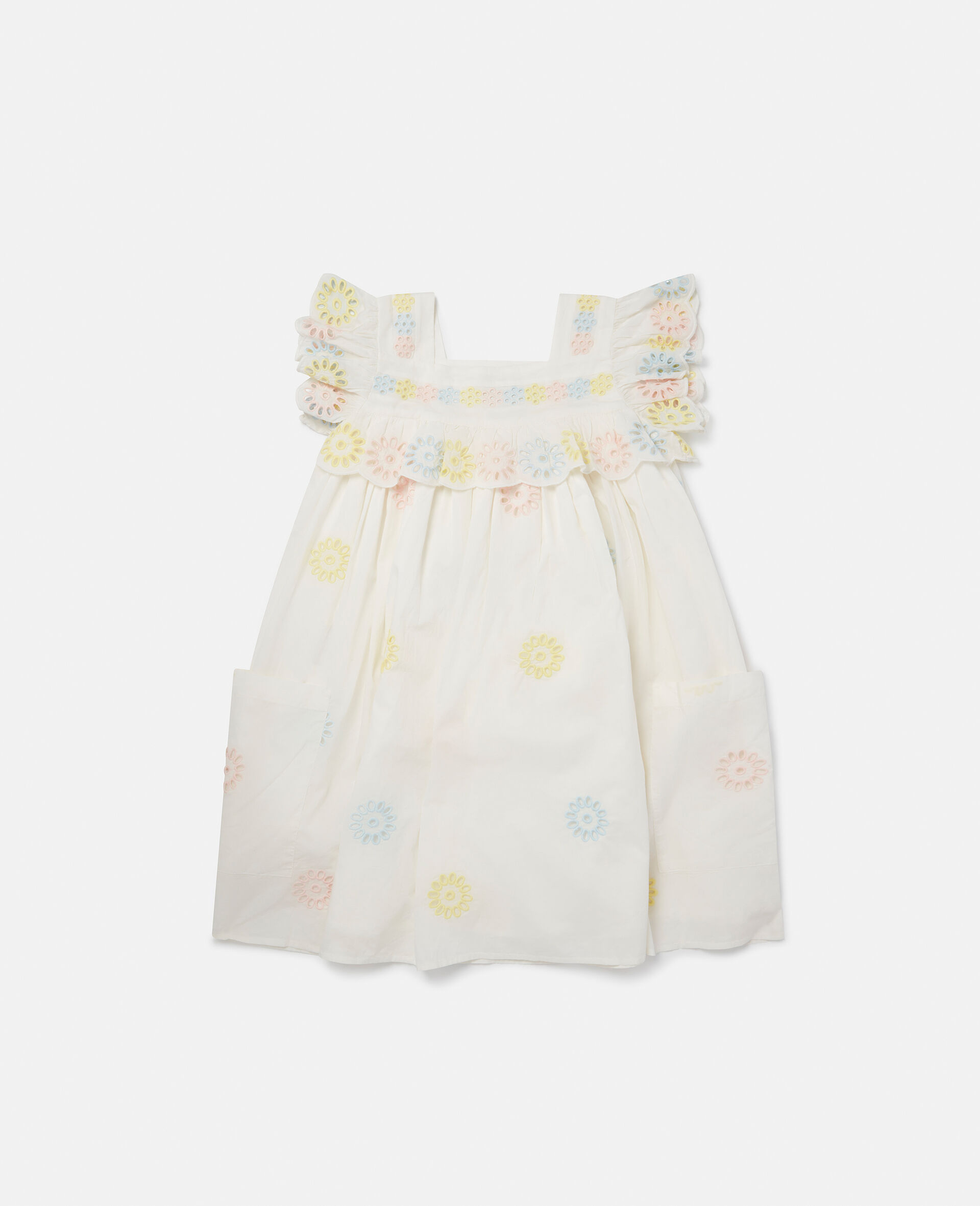 Flower Crochet Ruffle Trim Dress-Pink-large image number 0