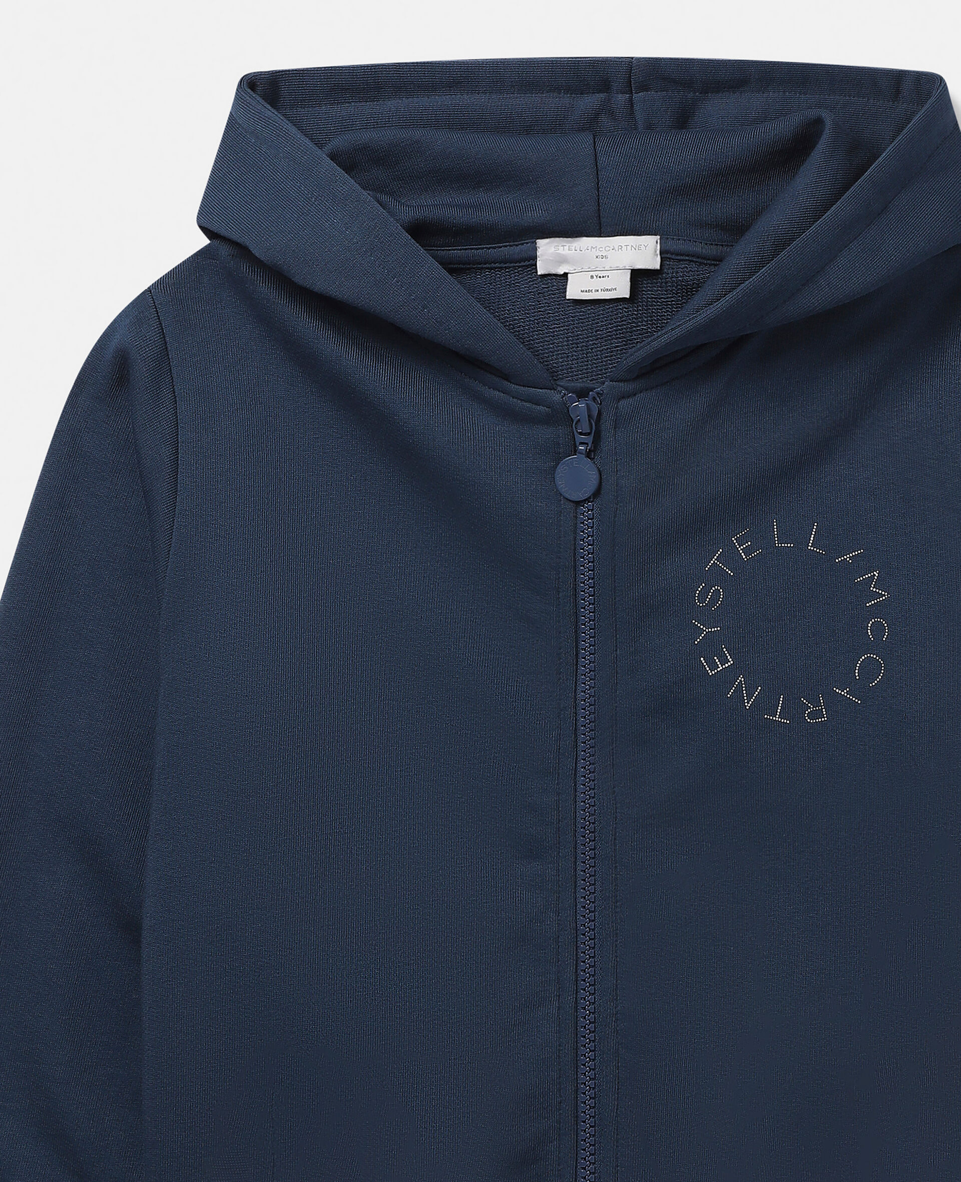 Logo Zip Hoodie-Blue-large image number 3