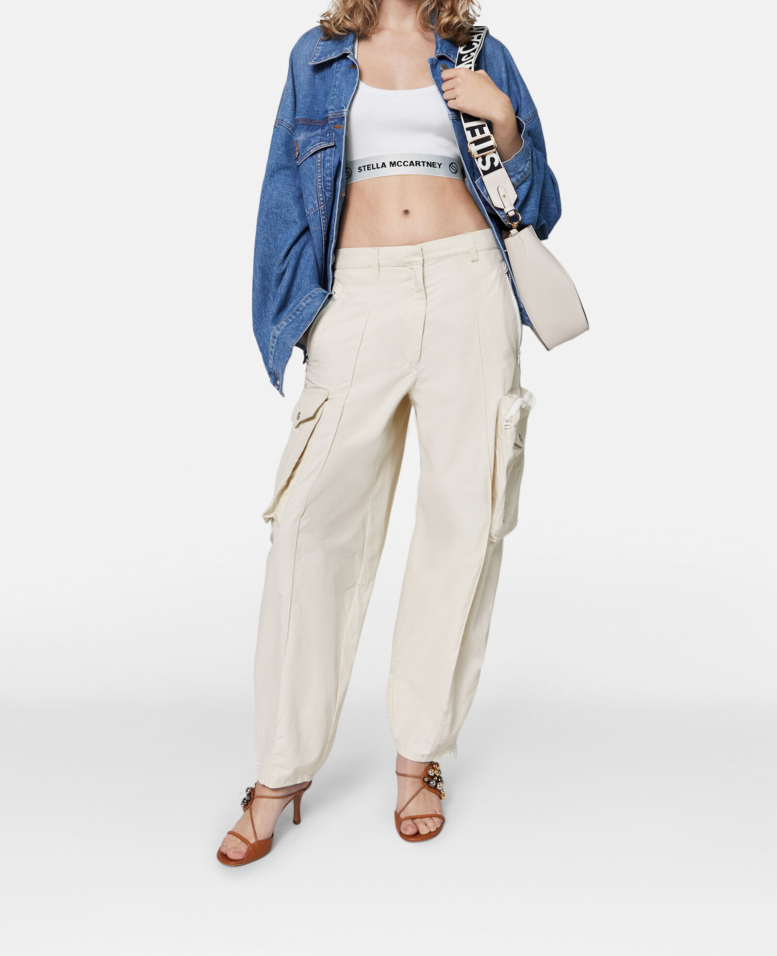 Women ピュアホワイト S-Wave テープ クロップトップ | Stella McCartney JP
