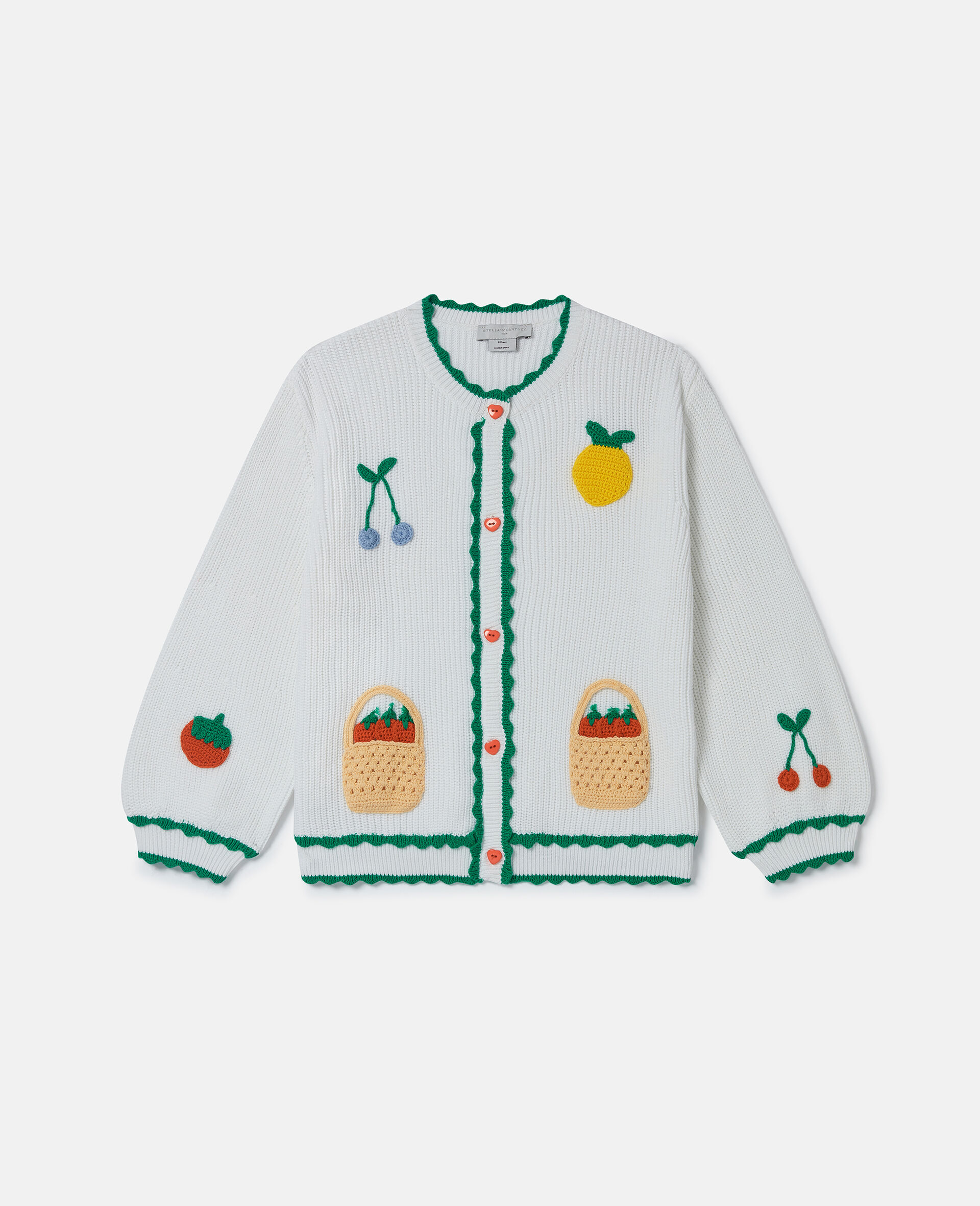 Cardigan avec broderie fruits-Cream-large image number 0