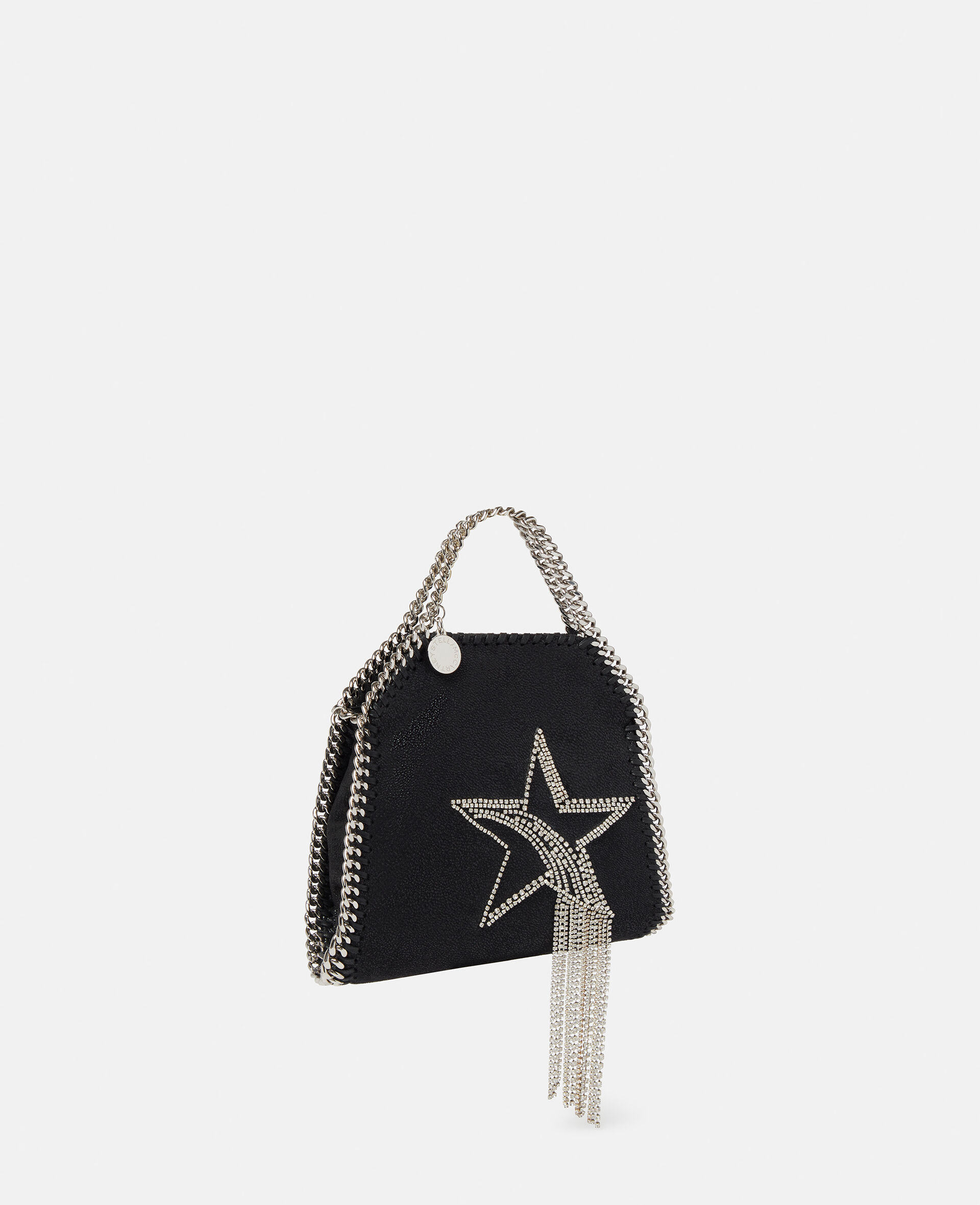 Falabella Crystal Star Embroidery Tiny Tote Bag-Black-large image number 1