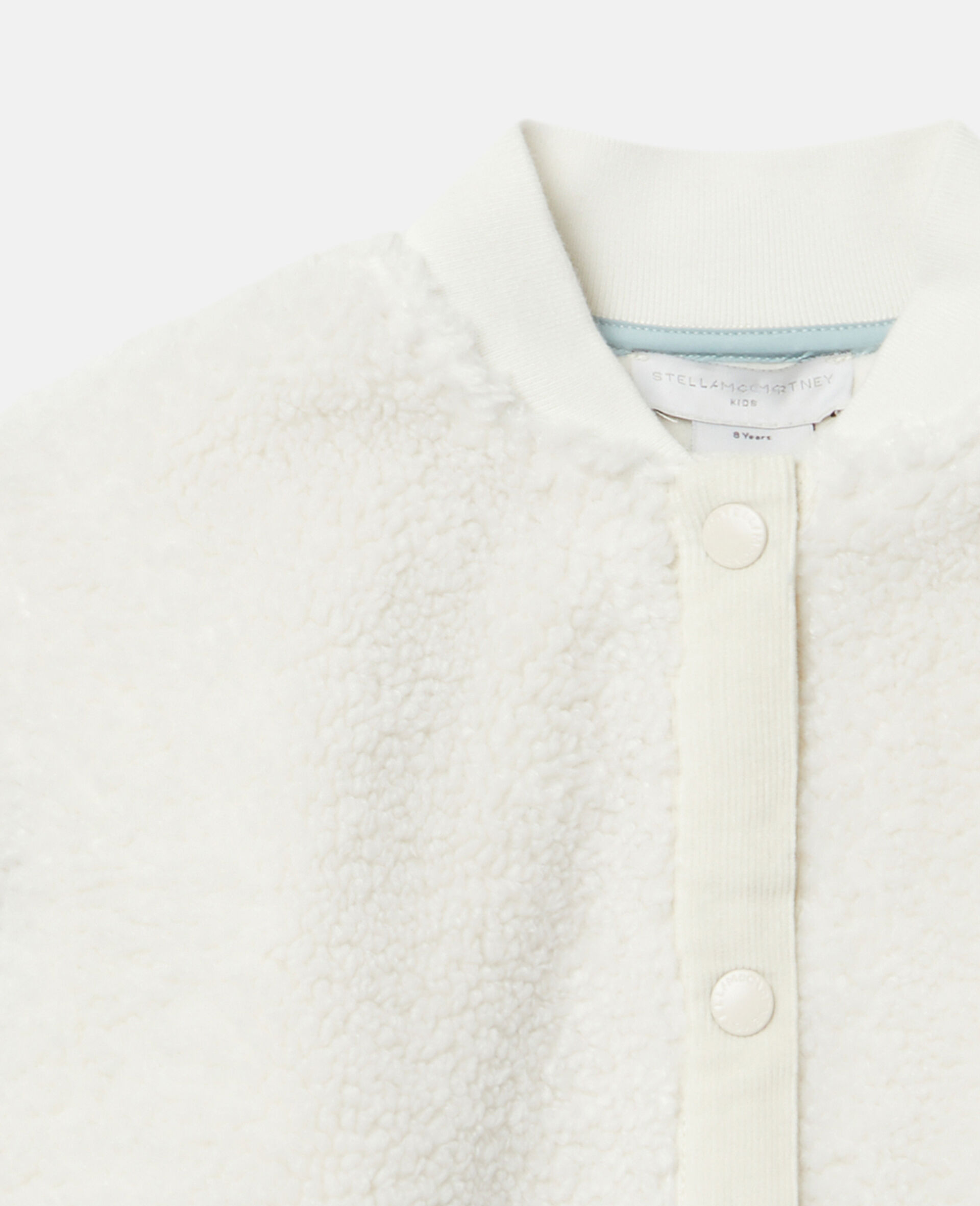 Women White Teddy Fleece Bomber Jacket Stella McCartney CA