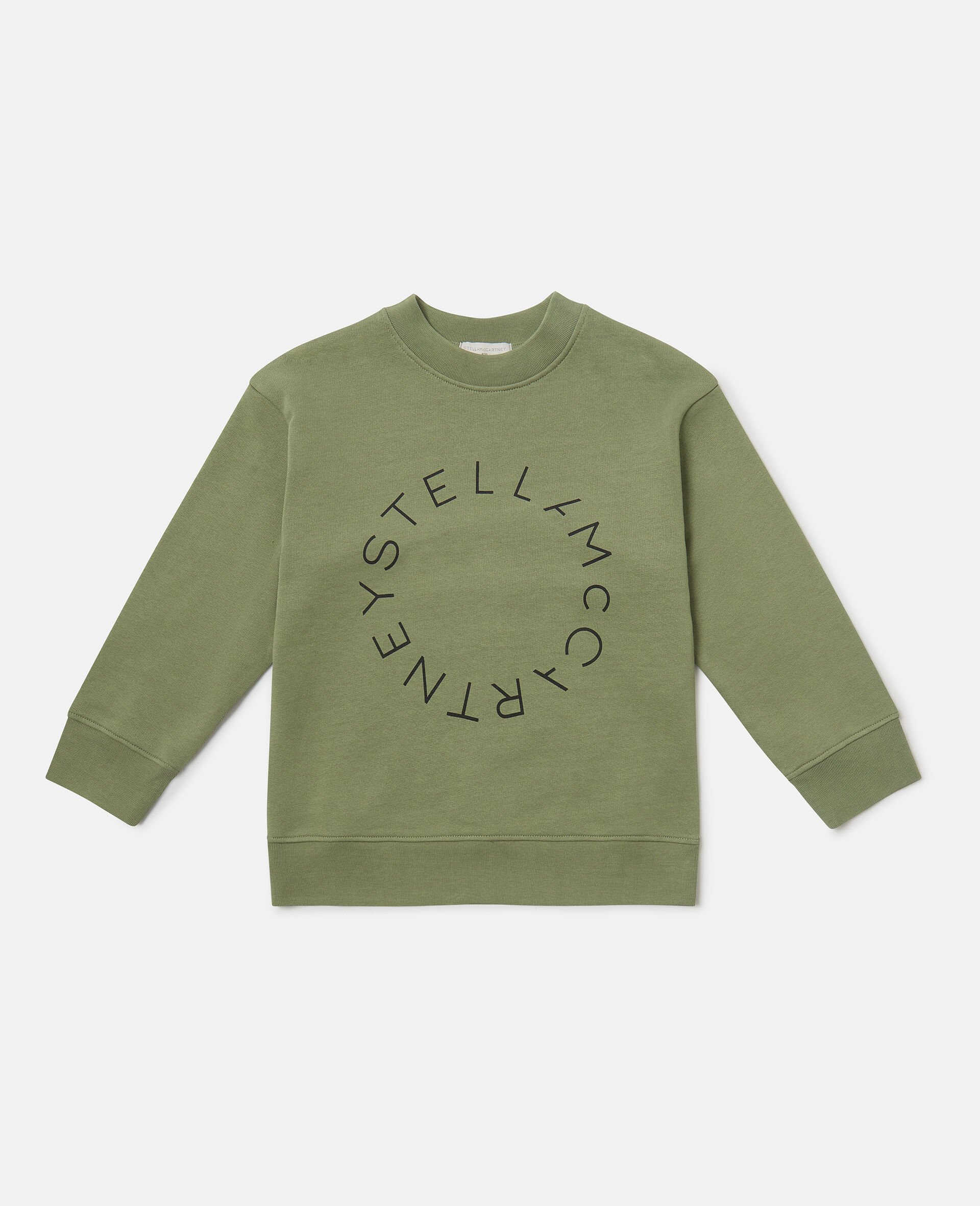 Sweat shirt graphique a col ras du cou avec logo-Vert-medium