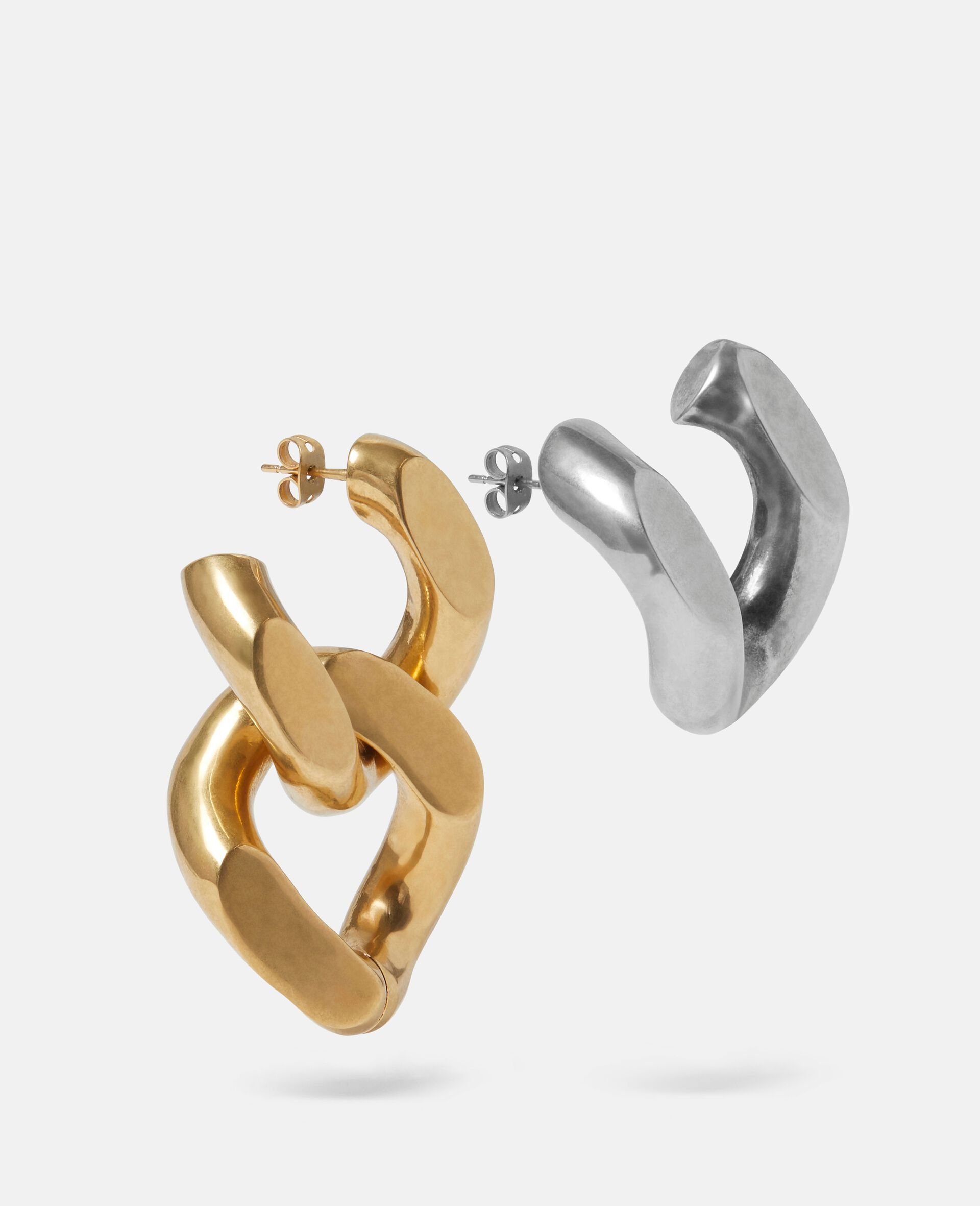 Brass & Aluminium Earrings-Yellow-large image number 0