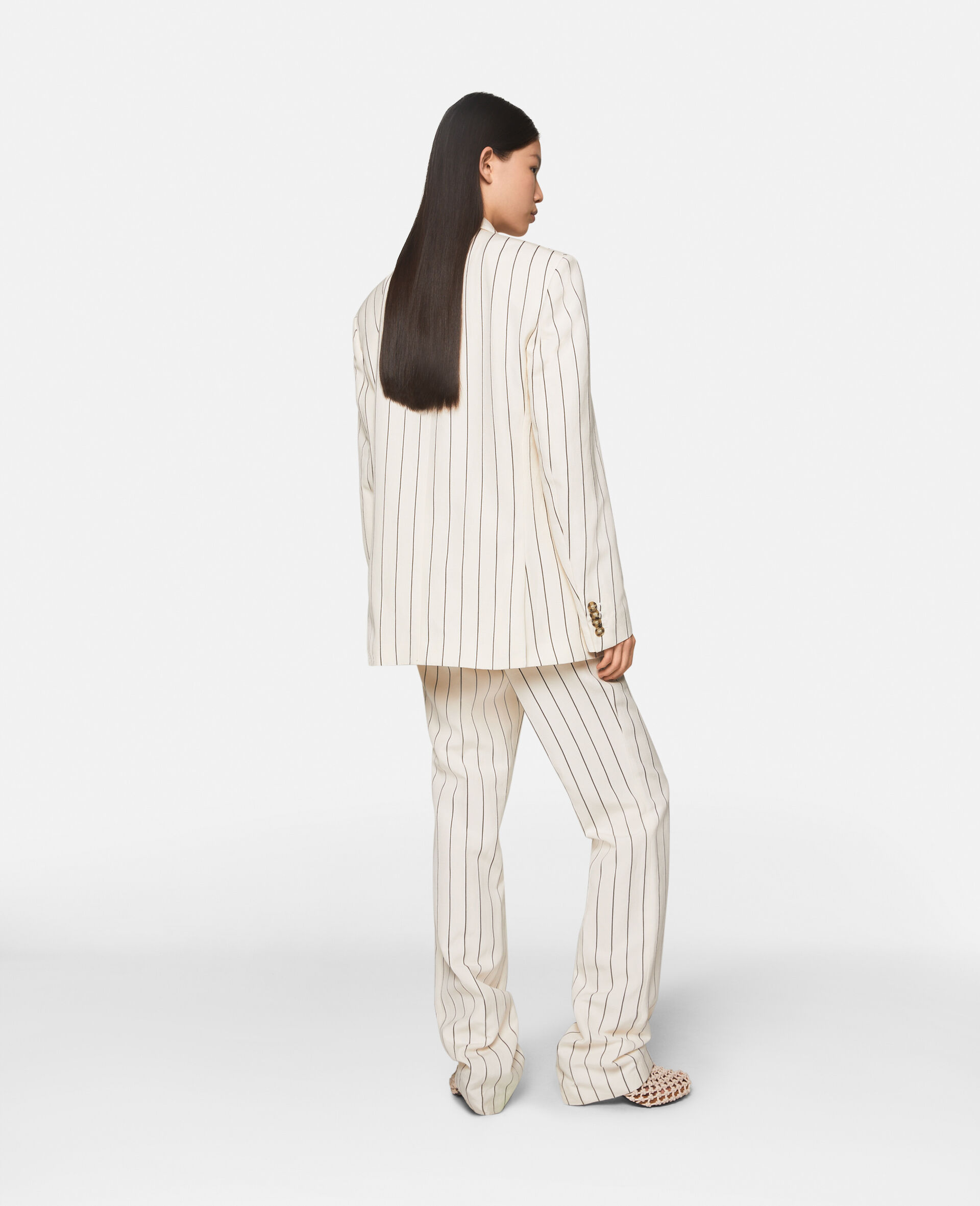 ストライプ シングルブレストブレザー-ホワイト-large image number 2