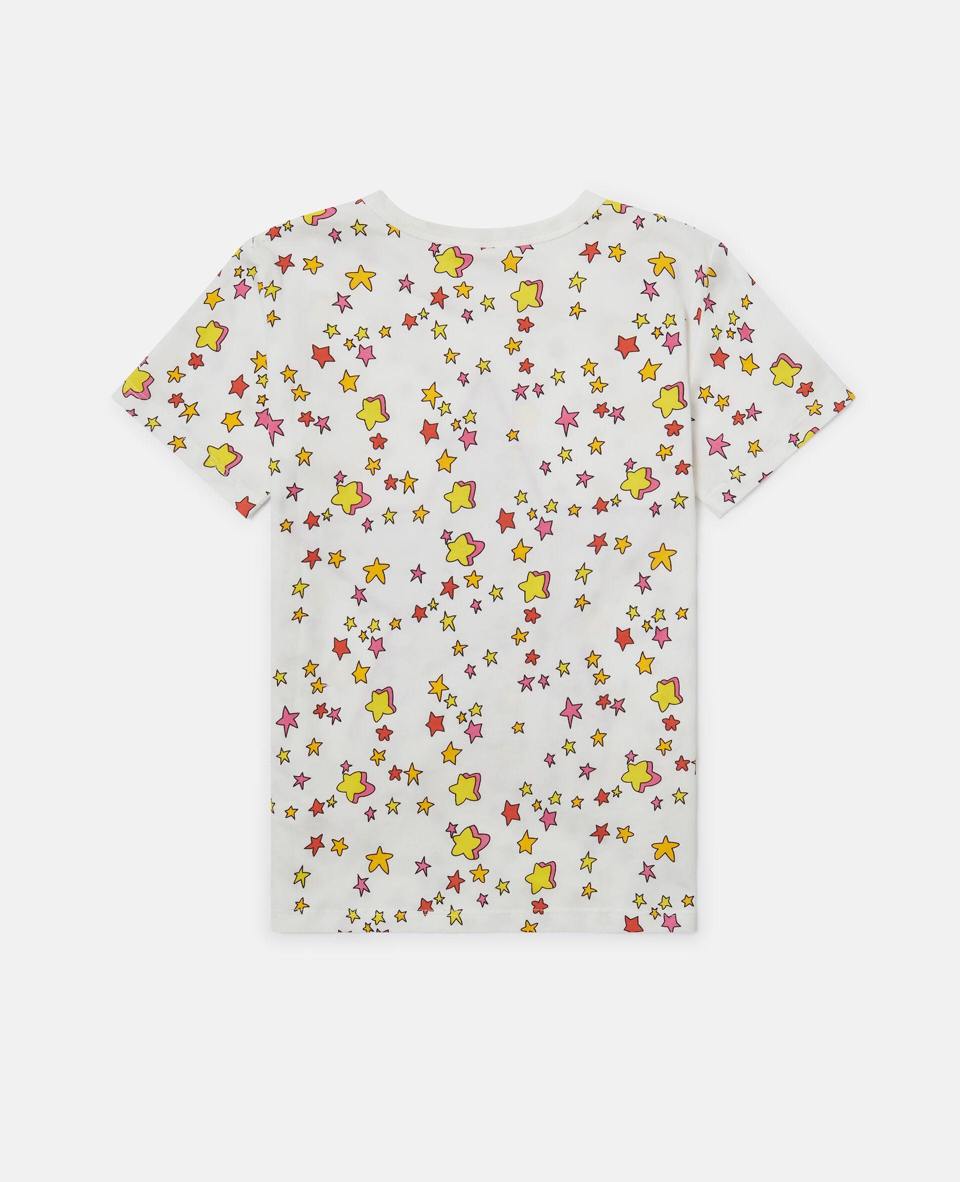 Star Graphic Fringed T-Shirt-White-large image number 2