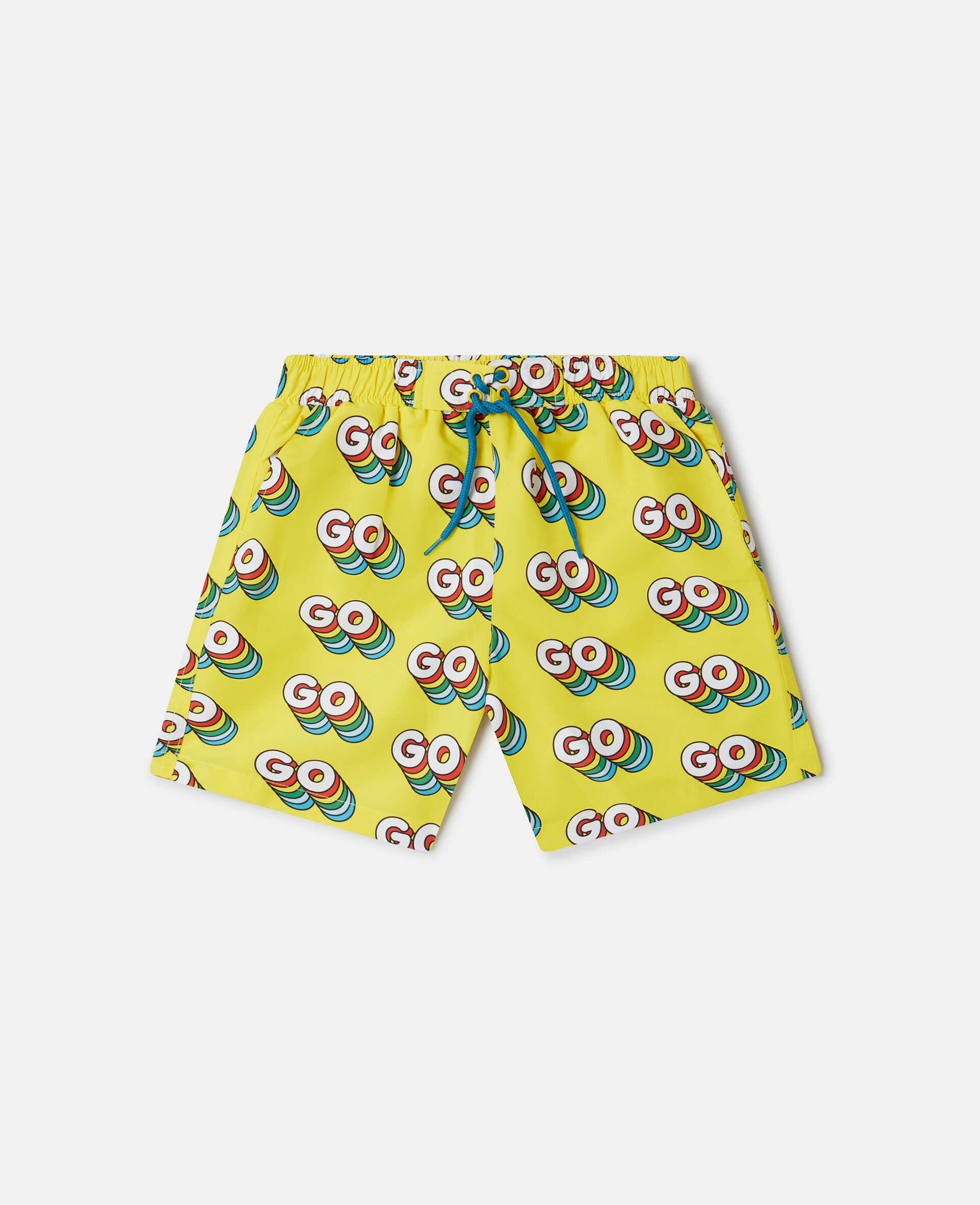 'Go' Print Swim Shorts-Multicolour-large