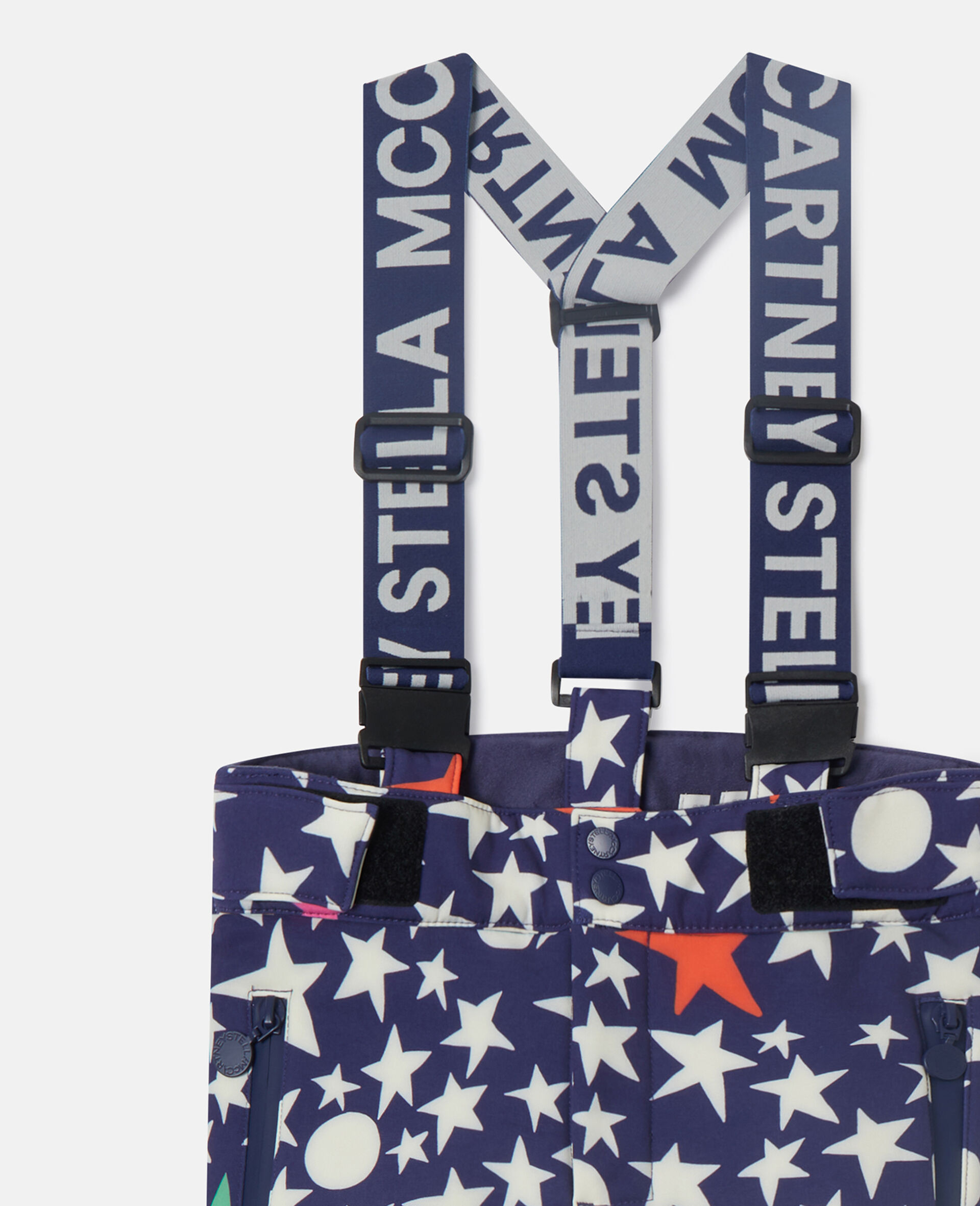 Star Print Ski Salopettes-Blue-medium
