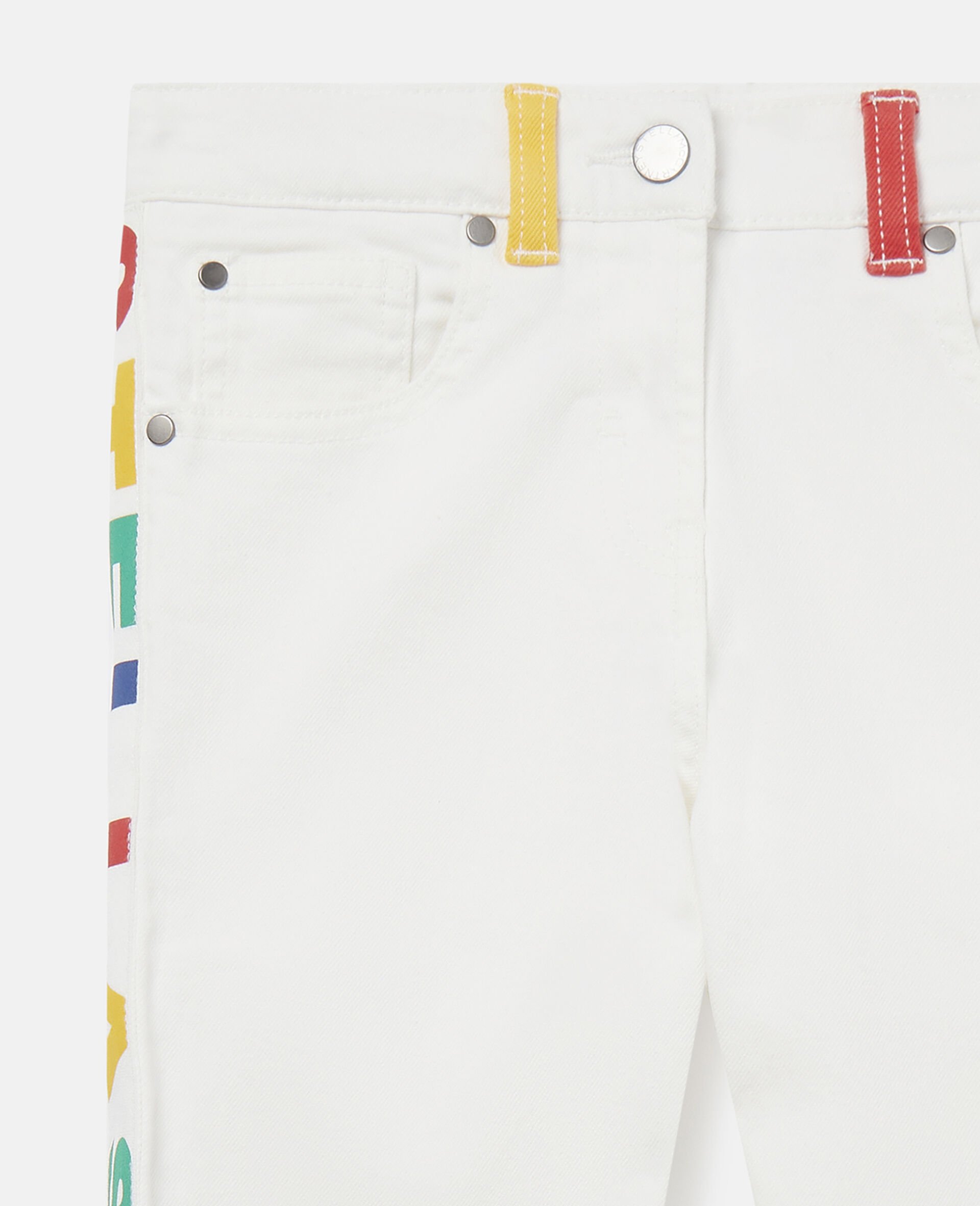 Logo Denim Trousers-White-large image number 1