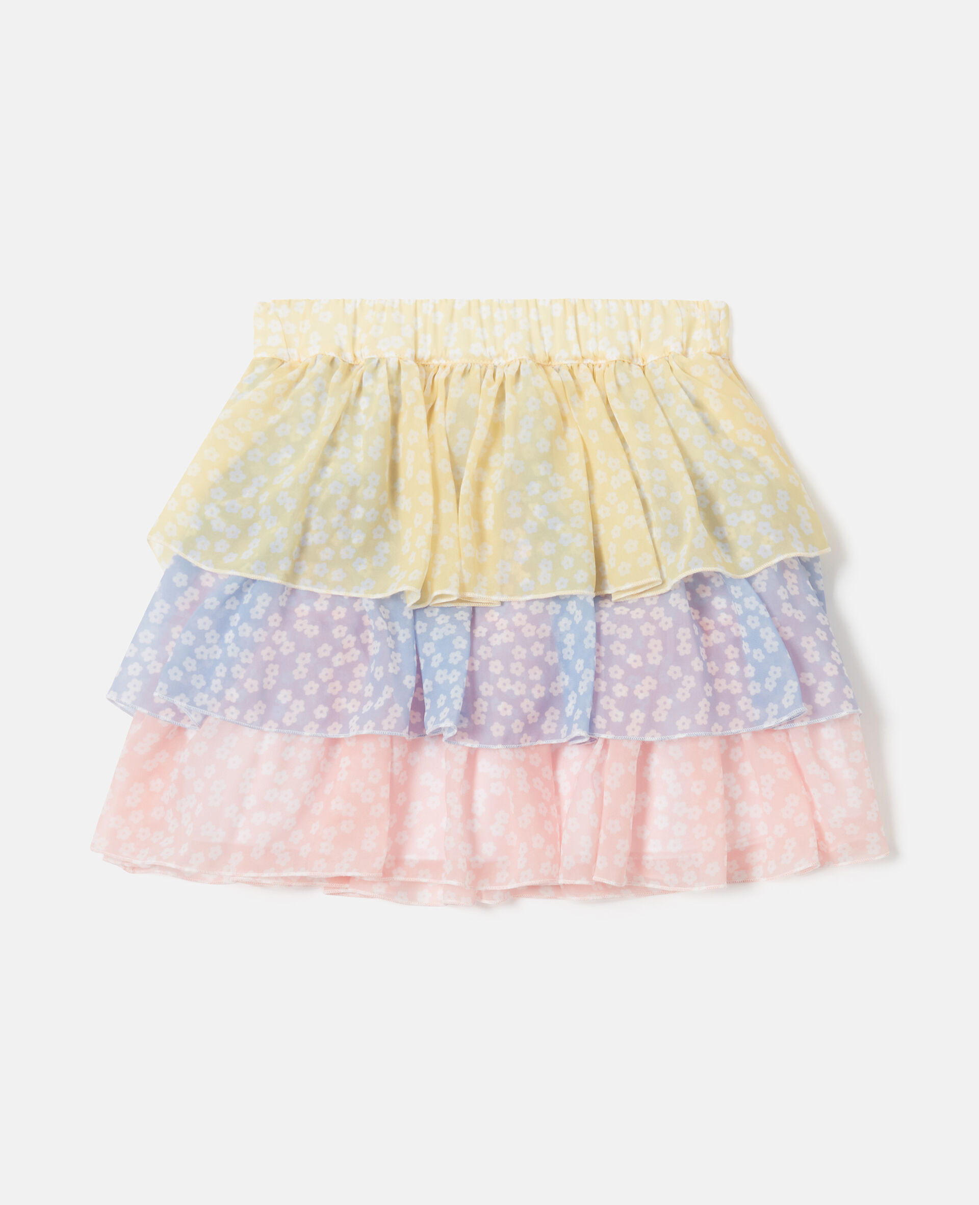 Tiered Chiffon Skirt-Multicolour-large image number 0