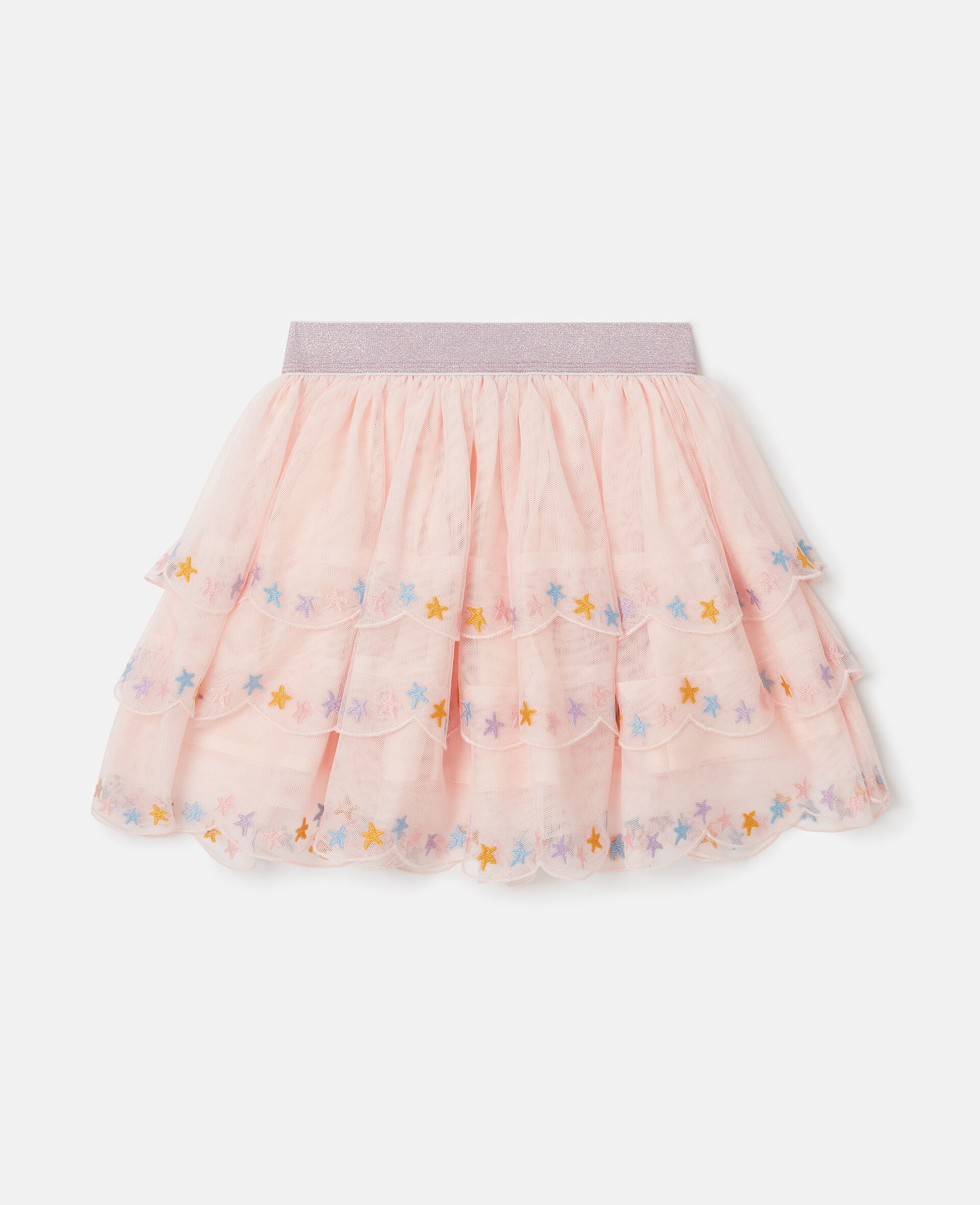 Tiered Tulle Skirt-Pink-medium