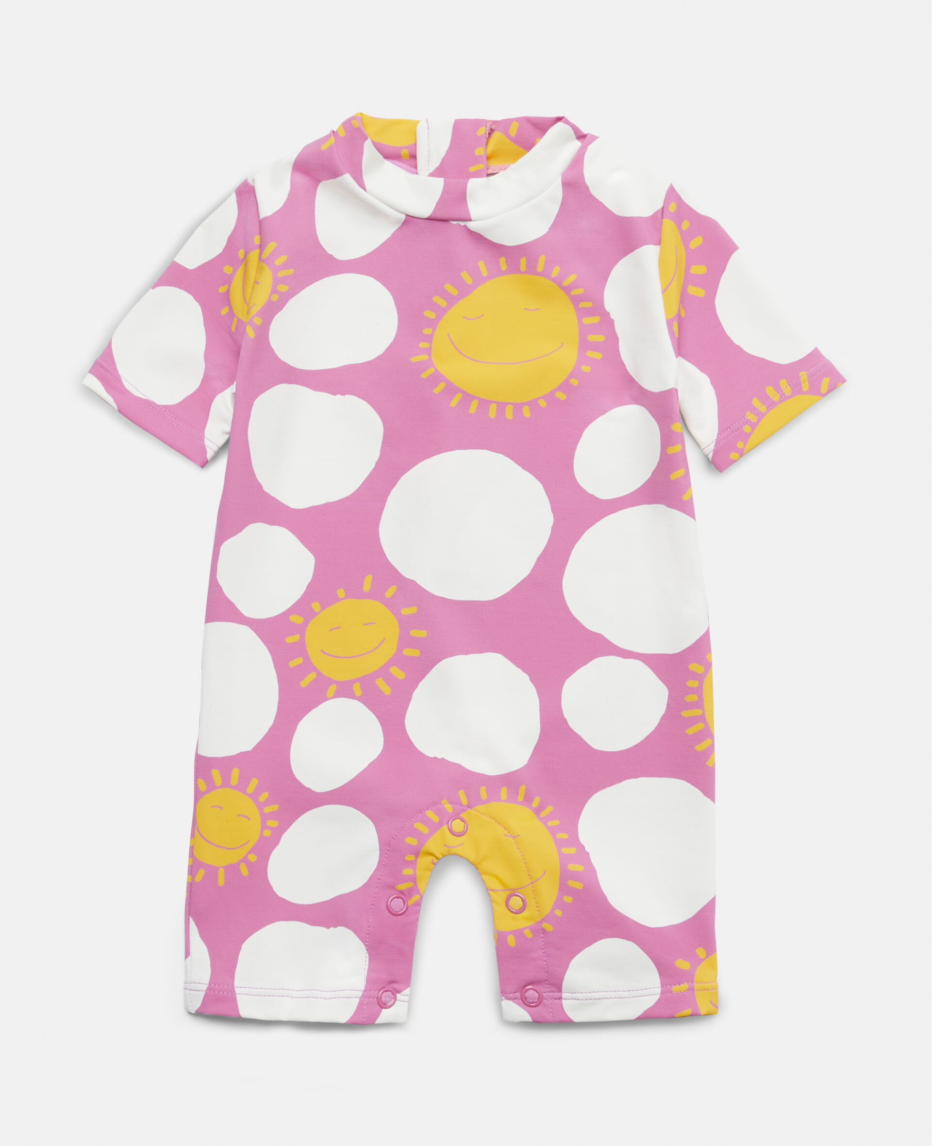 Sun Dots Print Swimsuit -Pink-large