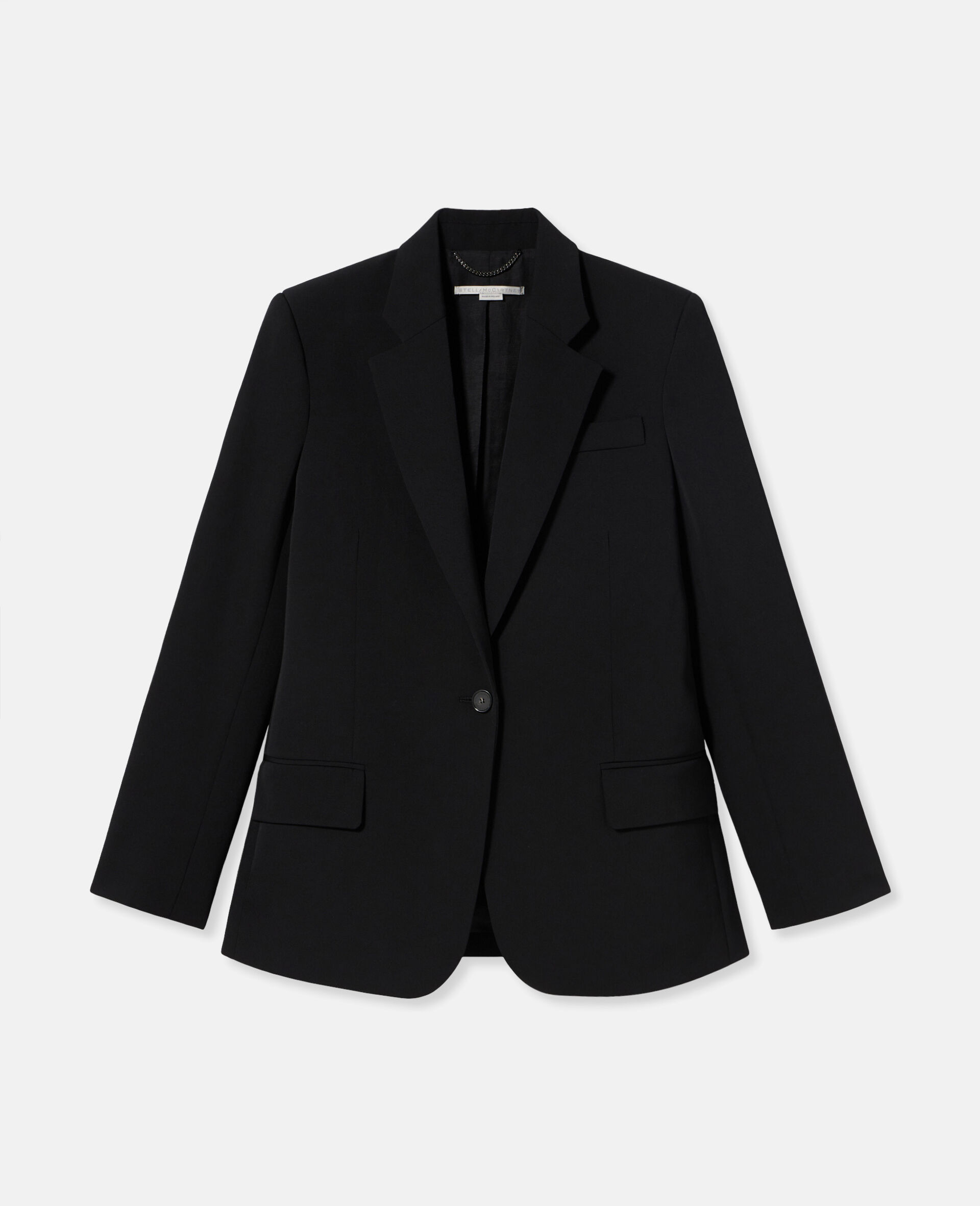 Blazer boyfriend ajuste en flanelle de laine-Purple-medium
