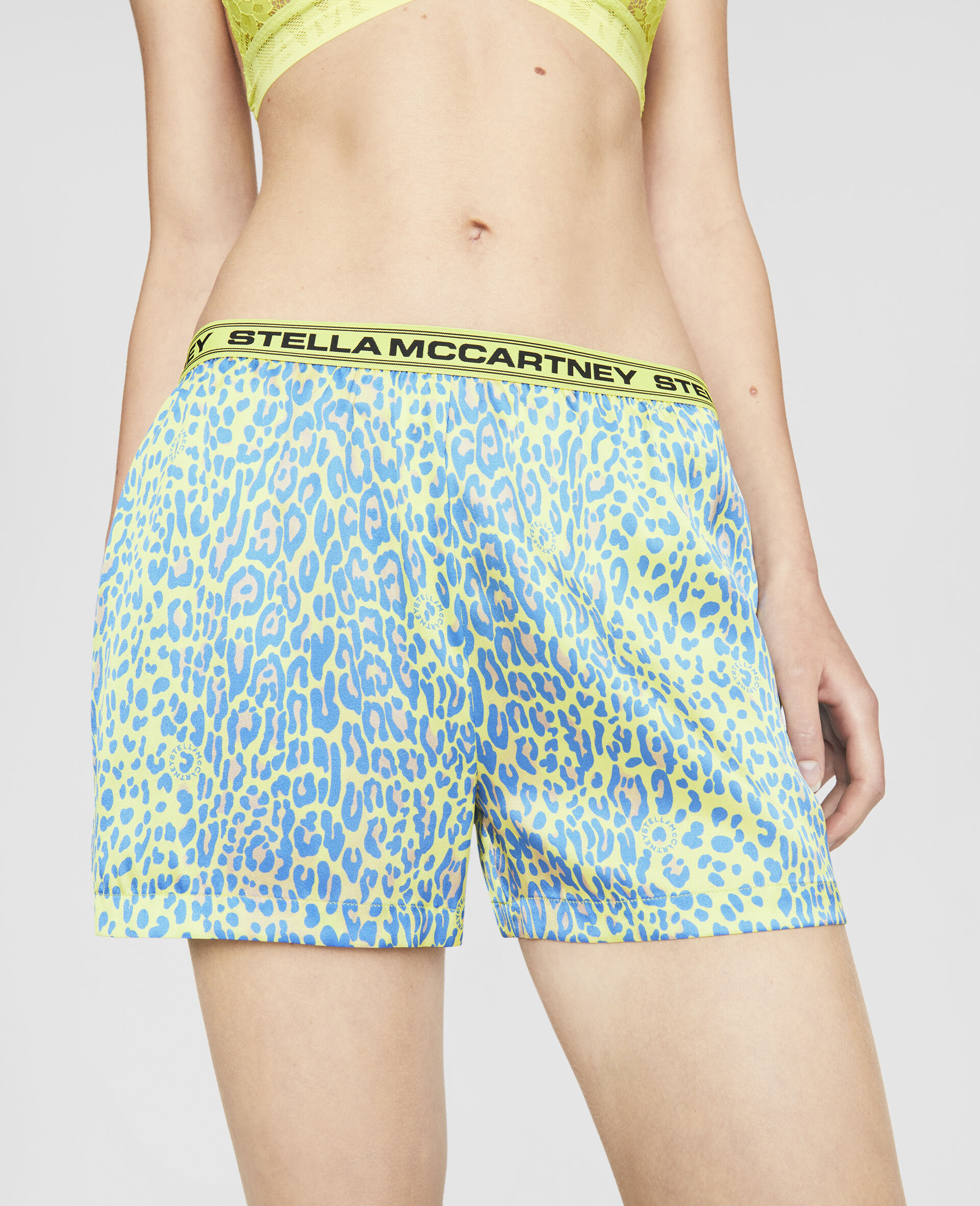 Leopard Print Shorts-Grey-large image number 3