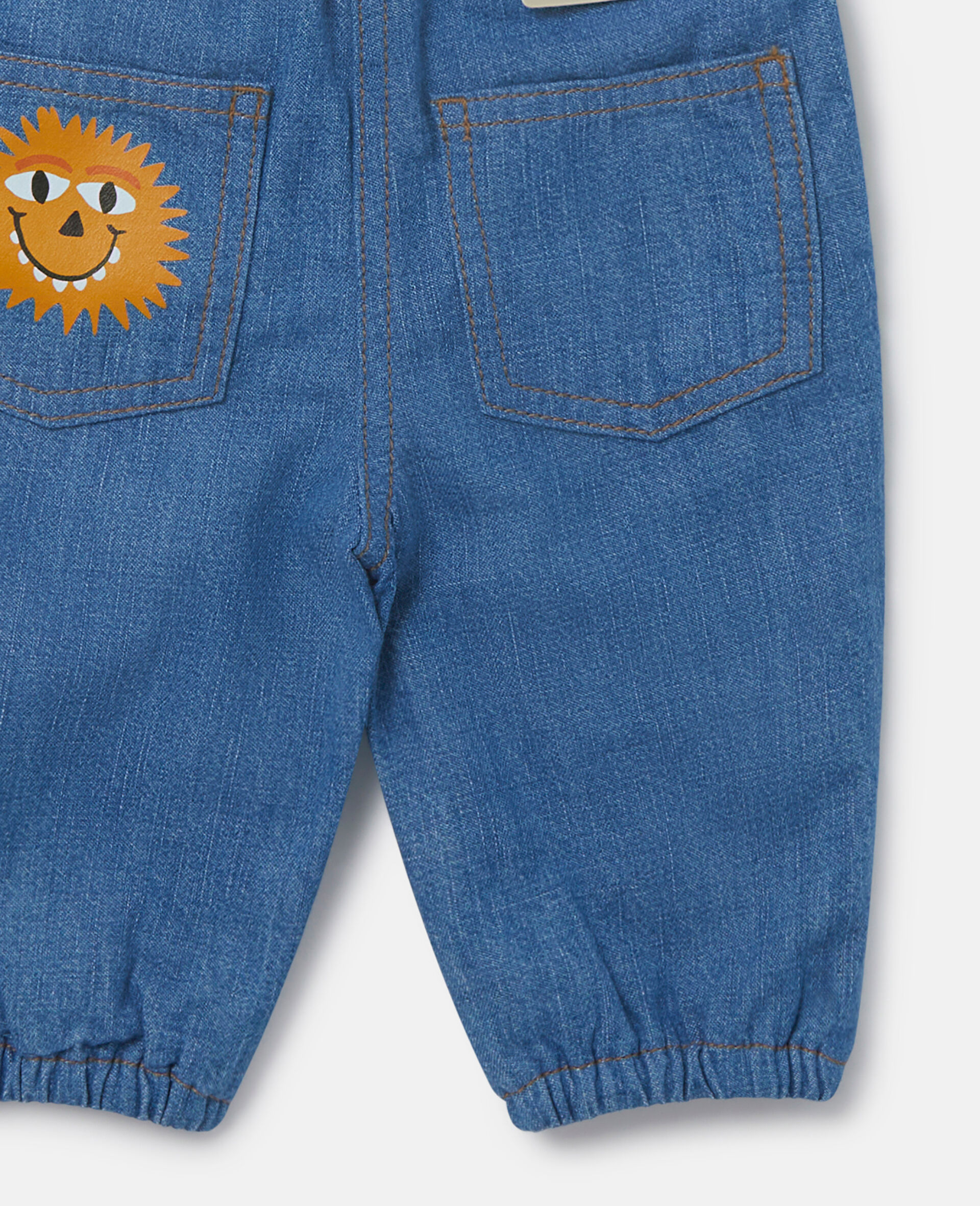 怪兽脸膝盖贴片婴儿牛仔裤-Multicolored-large image number 3