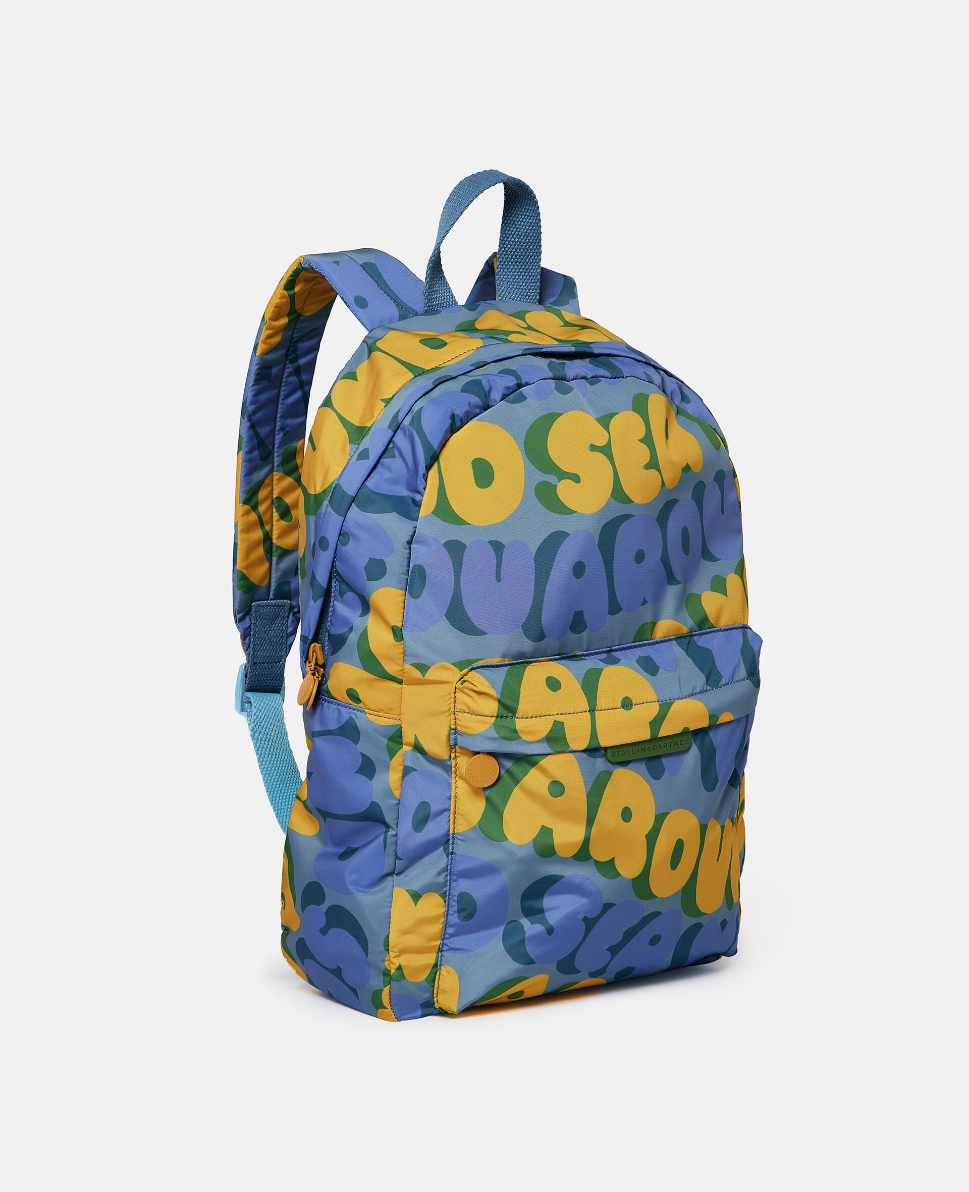 Rucksack mit Slogan-Grafik -Blau-medium
