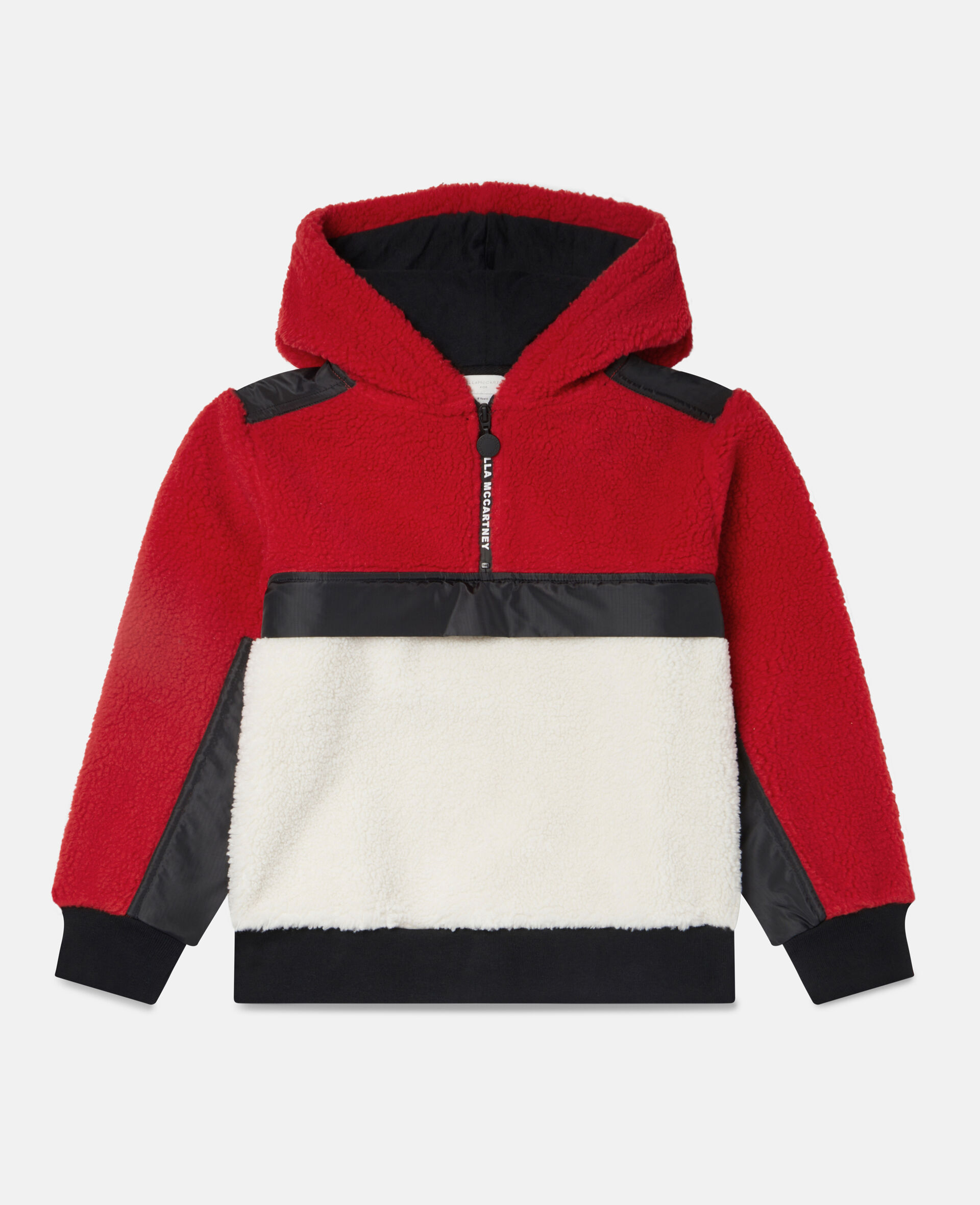 Logo Zip Teddy Fleece Hoodie-Multicolour-large image number 0
