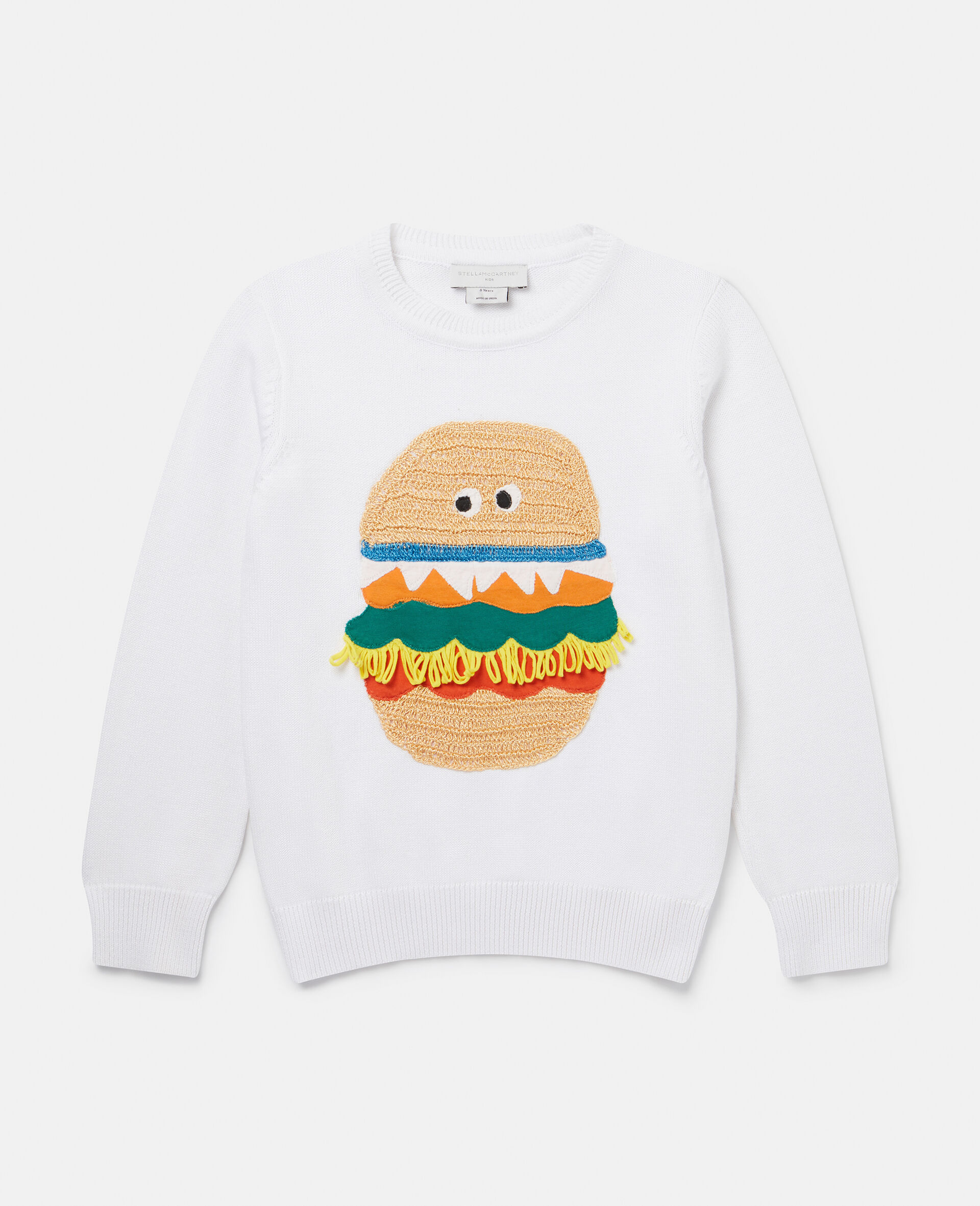 Maglione lavorato a maglia con intarsio Veggie Burger-Cream-large image number 0